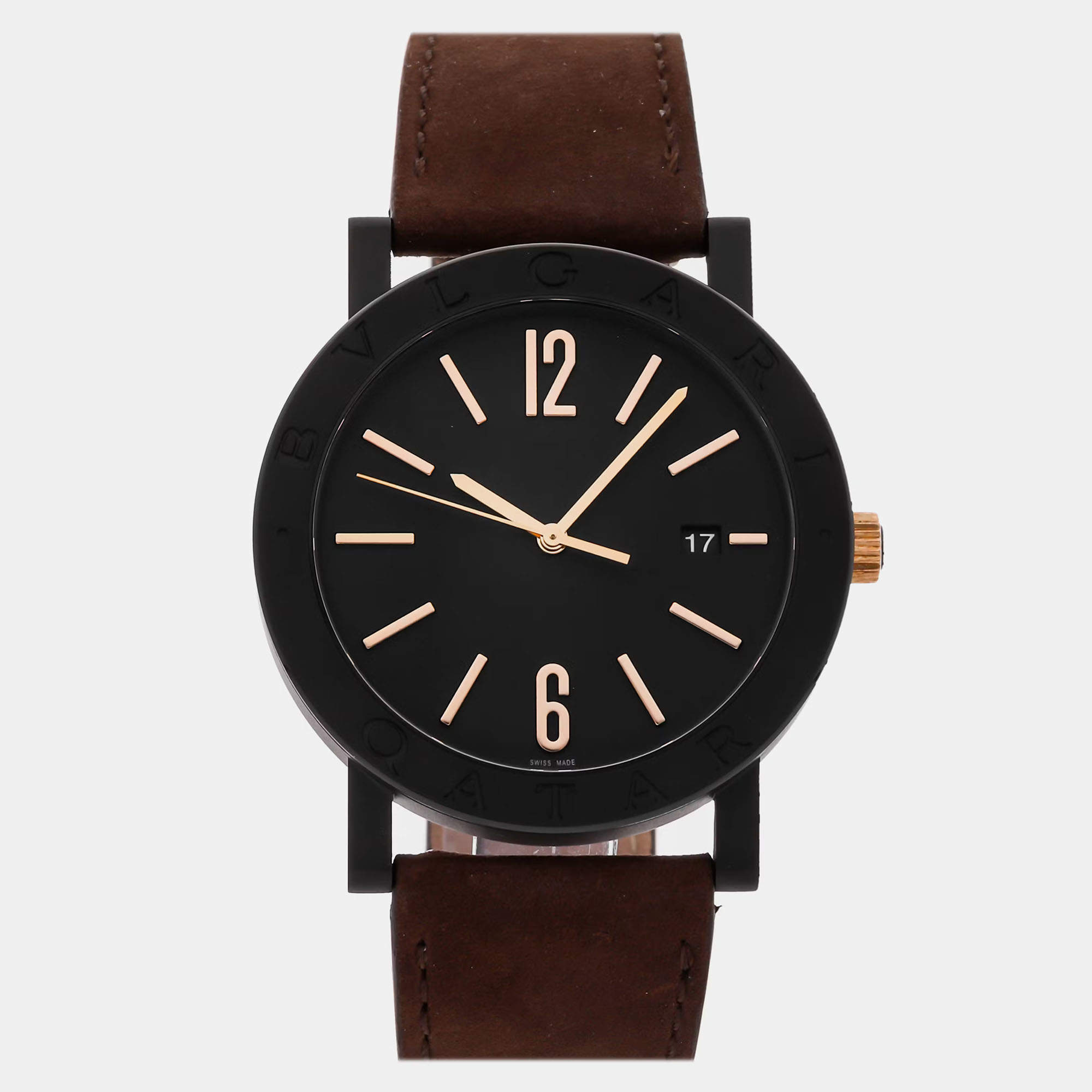 Pre Owned Pre-Owned Bvlgari Bvlgari-Bvlgari 103556 Black Automatic Blacksteel Men's Wristwatch 41 mm
