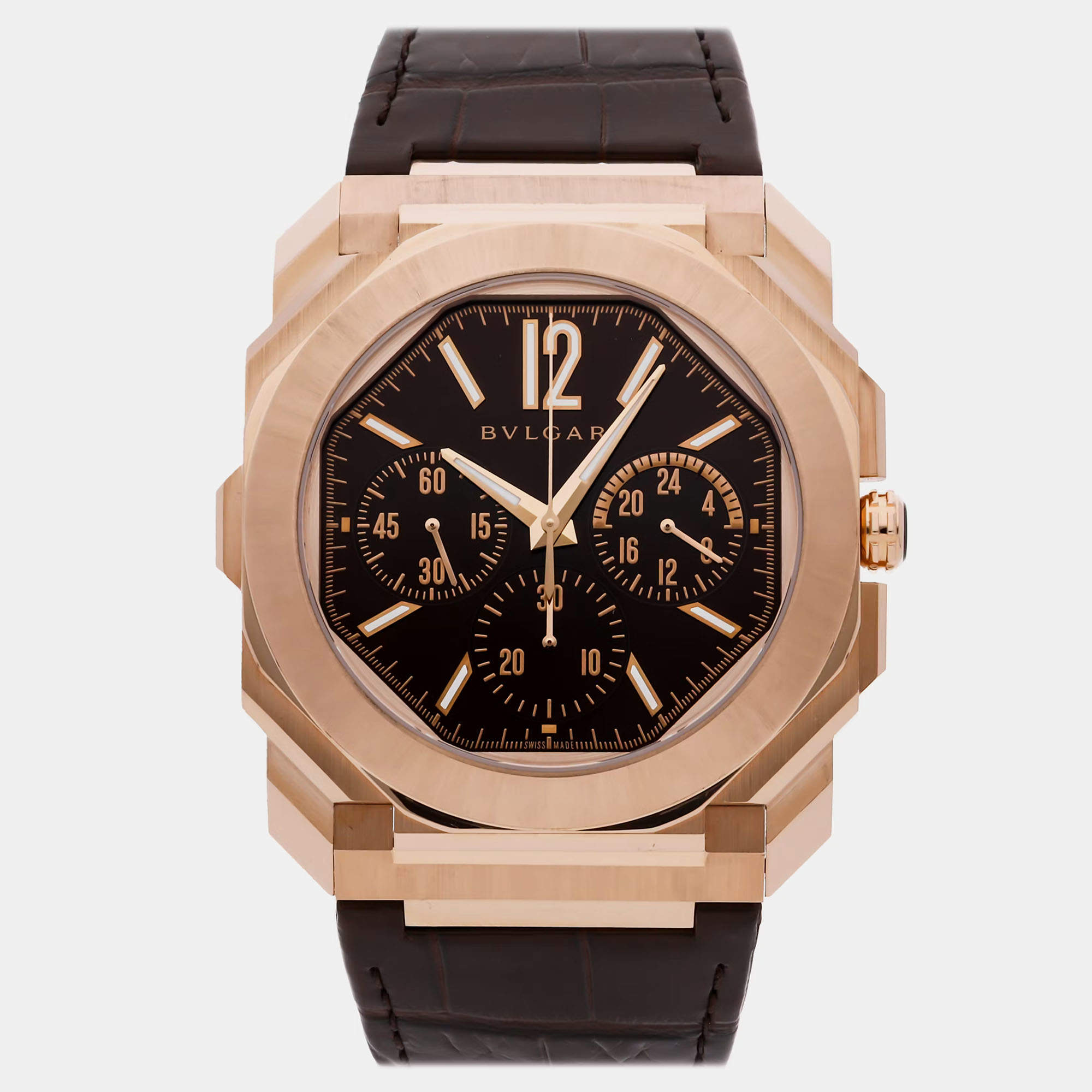 مملوكة مسبقًا ساعة رجالية مملوكة مسبقاً بلغاري أوكتو فينيسيمو كرونوغراف جي إم تي 103468 أوتوماتيكية 43 مم