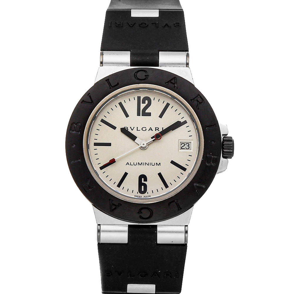 Pre Owned Bulgari Silver Titanium And Aluminum Diagono 103382 Men's Wristwatch 38 MM