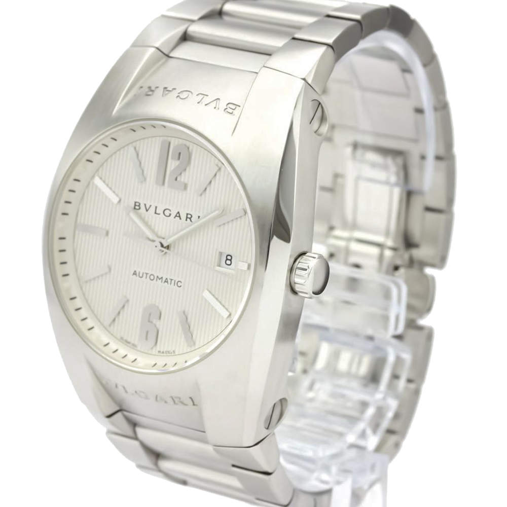 Pre Owned Bvlgari White Stainless Steel Ergon EG40S Automatic Men's Wristwatch 40 MM