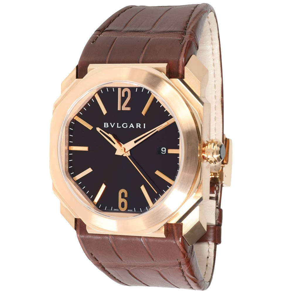 Bulgari Black 18K Rose Gold Bvlgari Octo 102250 BGO P 41 G Men's Wristwatch 41 MM