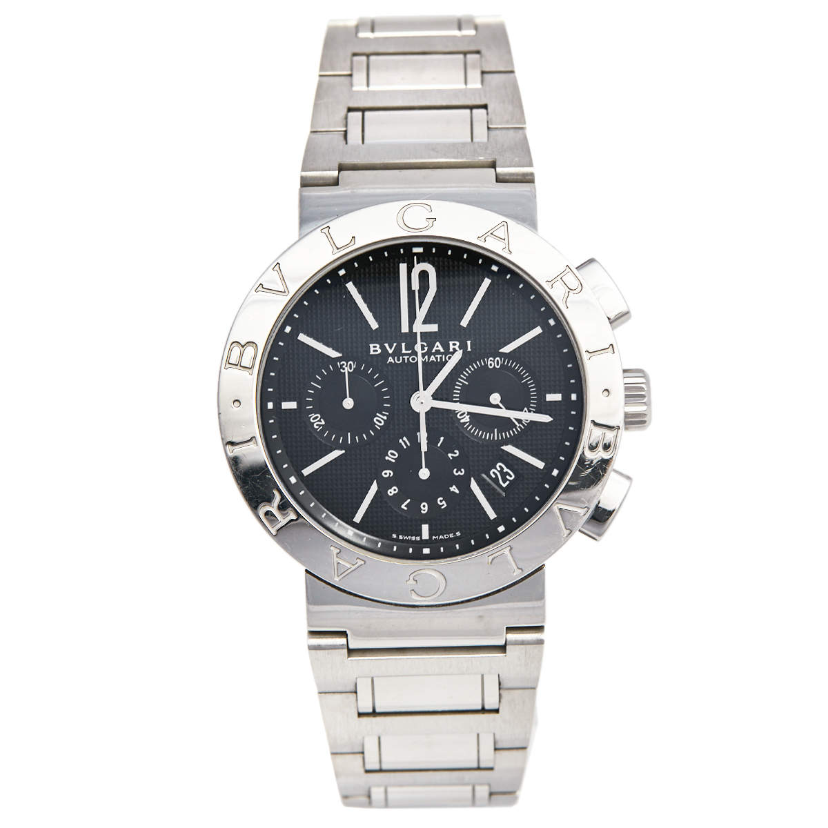 Bvlgari Black Stainless Steel Bvlgari BB 42 SS CH Men's Wristwatch 42 mm