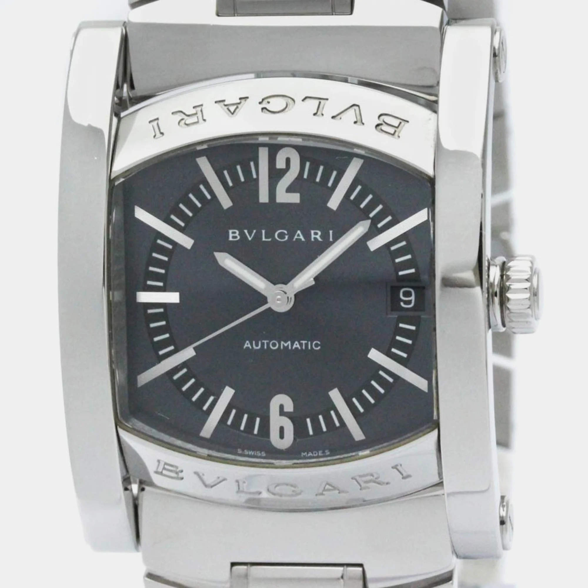 مملوكة مسبقًا Bvlgari Grey Stainless Steel Assioma AA44S Automatic Men's Wristwatch 44 mm