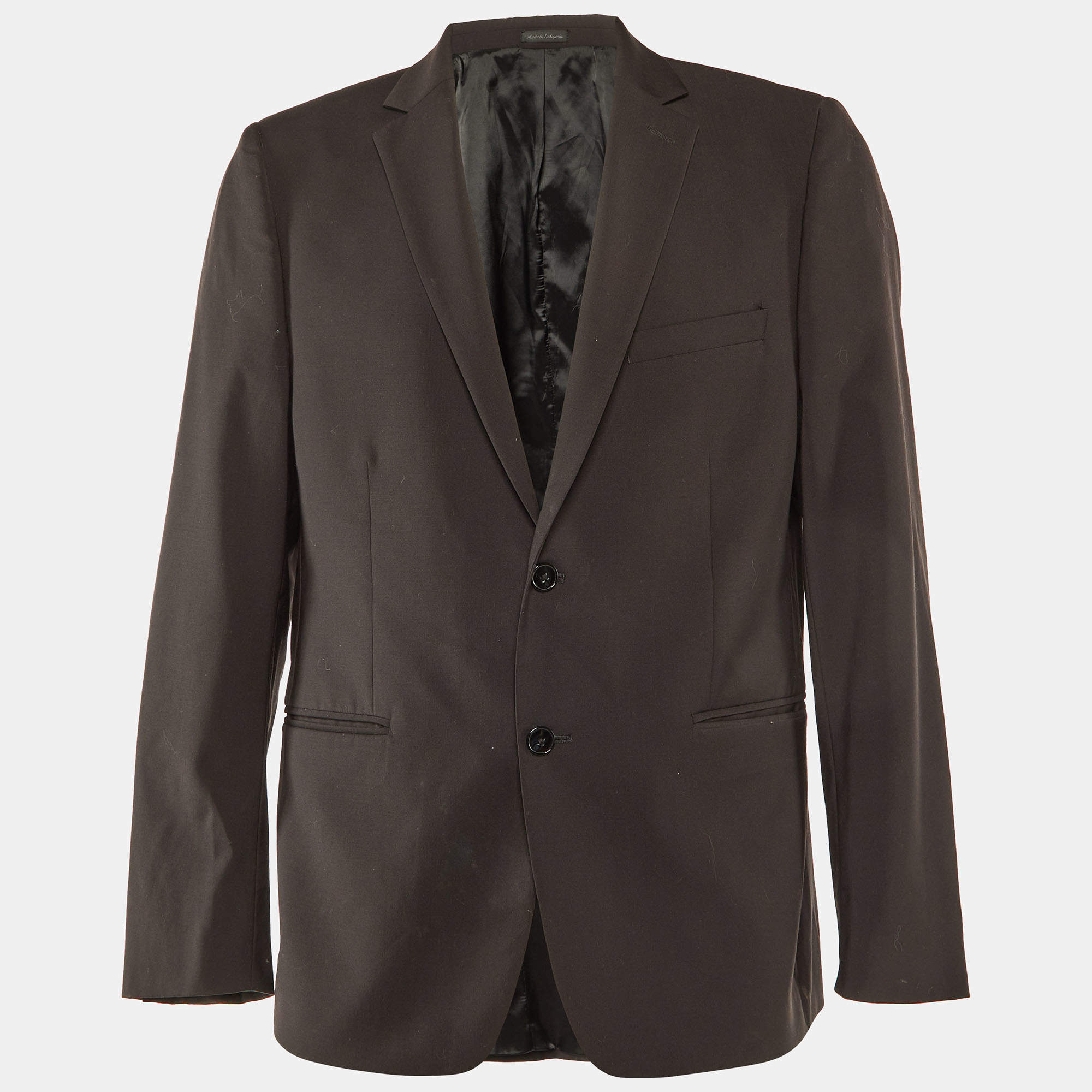 Pre Owned Calvin Klein Brown Wool Regular Fit Blazer L