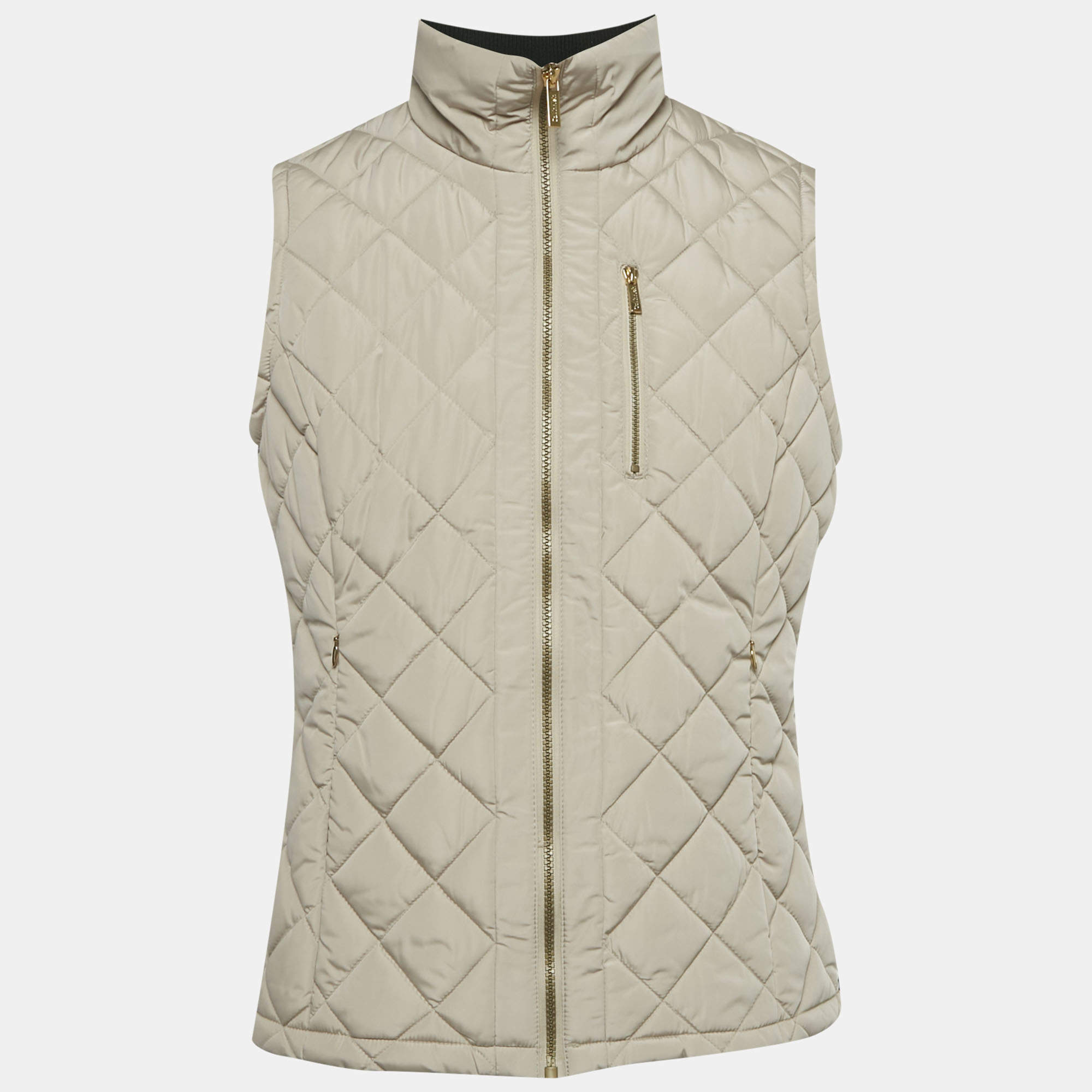 مملوكة مسبقًا Calvin Klein Beige Nylon Quilted Vest L
