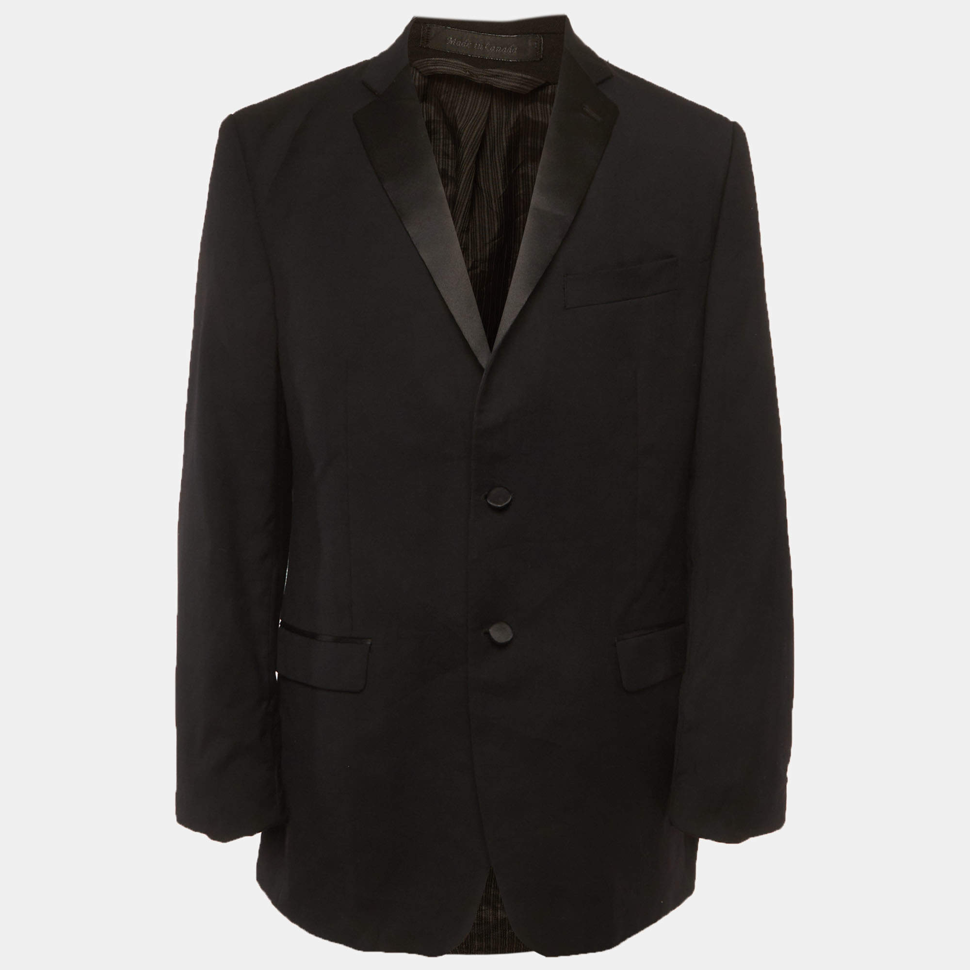 Pre Owned بليزر كالفن كلاين صوف بني مقاس كبير