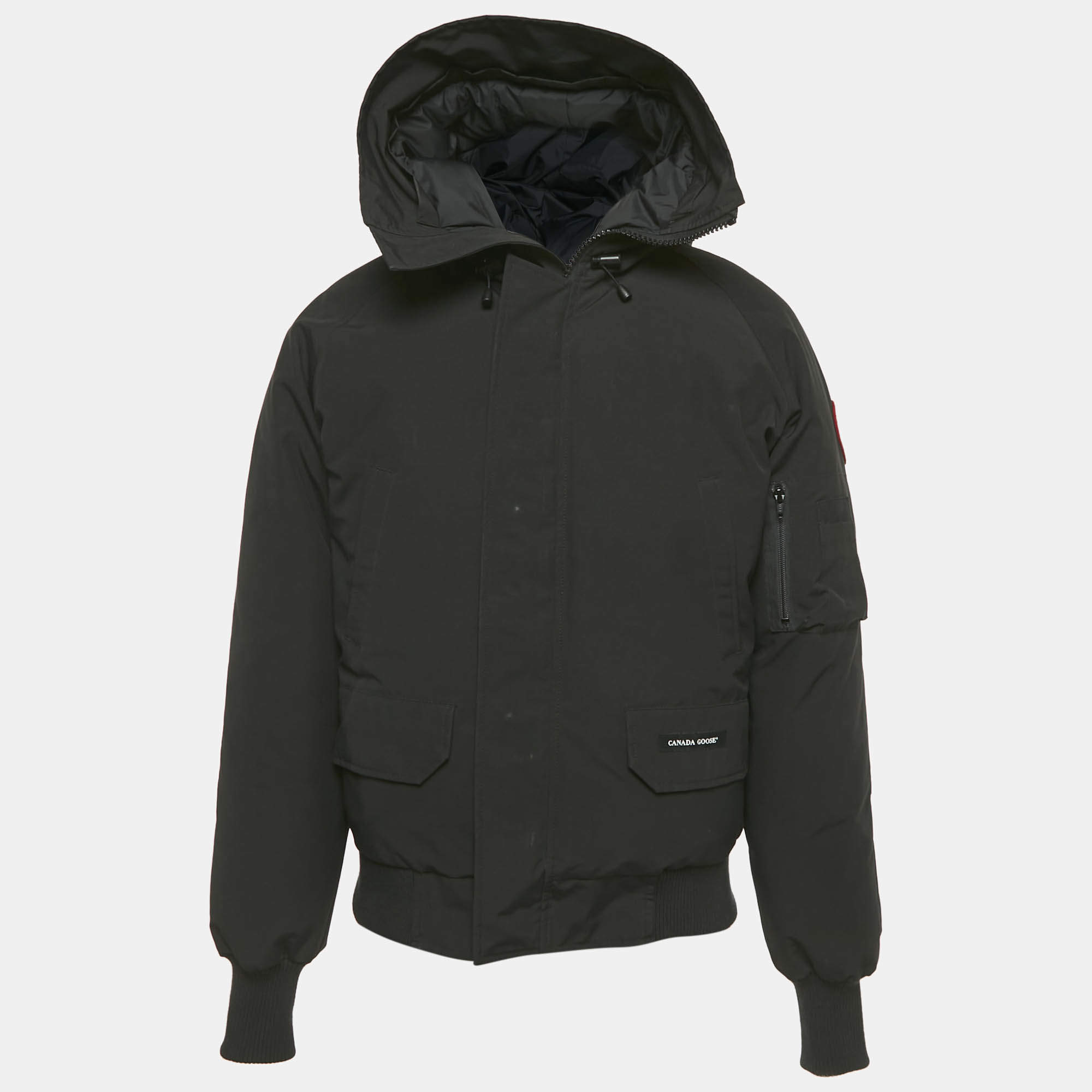 Pre Owned Canada Goose Black Synthetic Chilliwack Down Jacket M