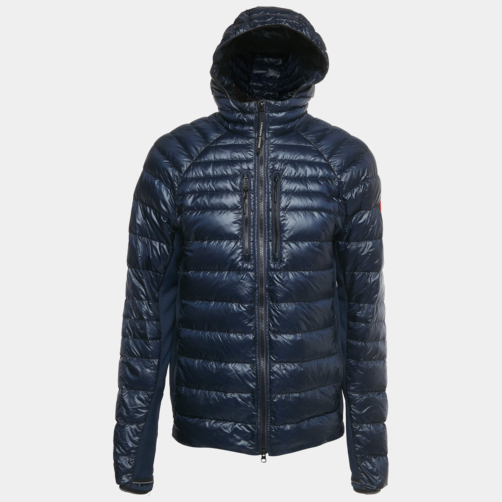 Pre Owned Canada Goose Navy Blue Nylon Down Puffer Jacket L