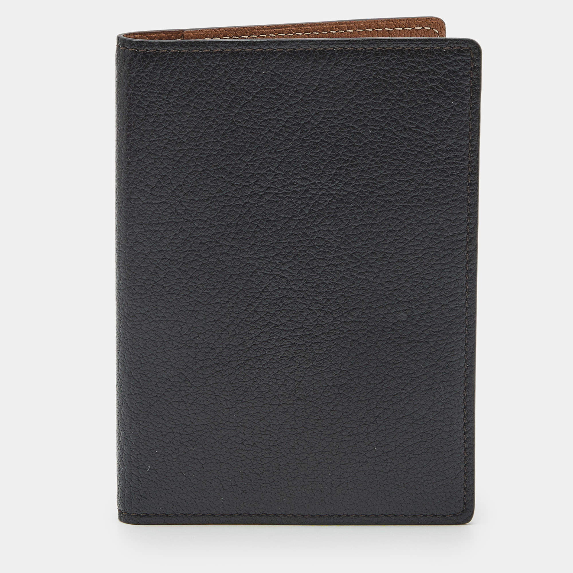 Pre Owned Cartier Black Leather Passport Holder