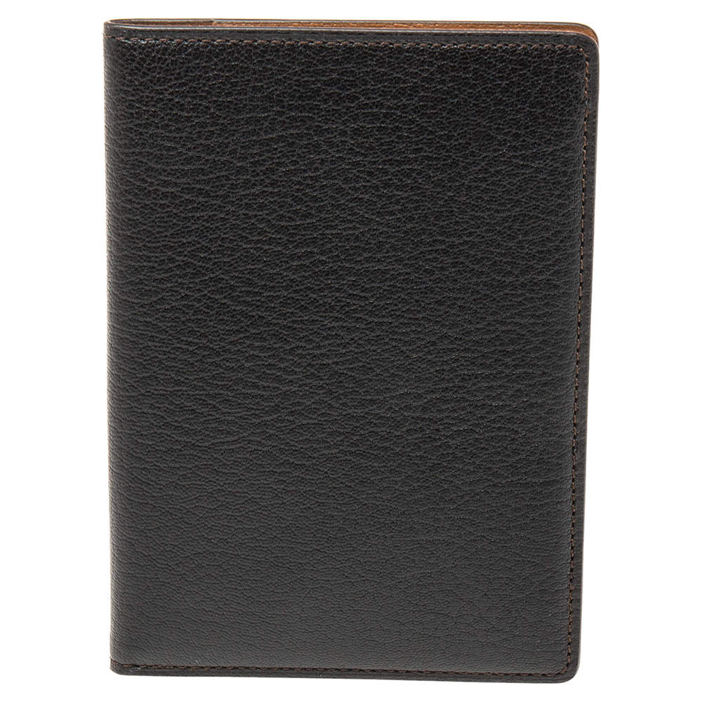 Pre Owned Cartier Black Leather Passport Holder