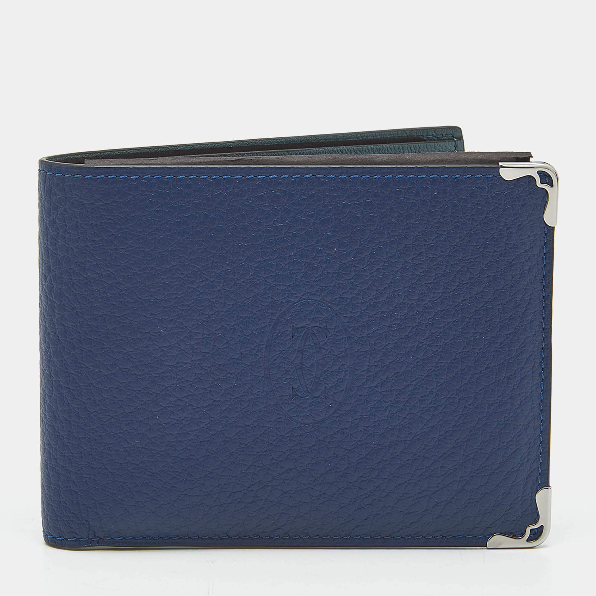 مملوكة مسبقًا محفظة كارتتييه مست دو كارتييه جلد أزرق 6cc مدمجة