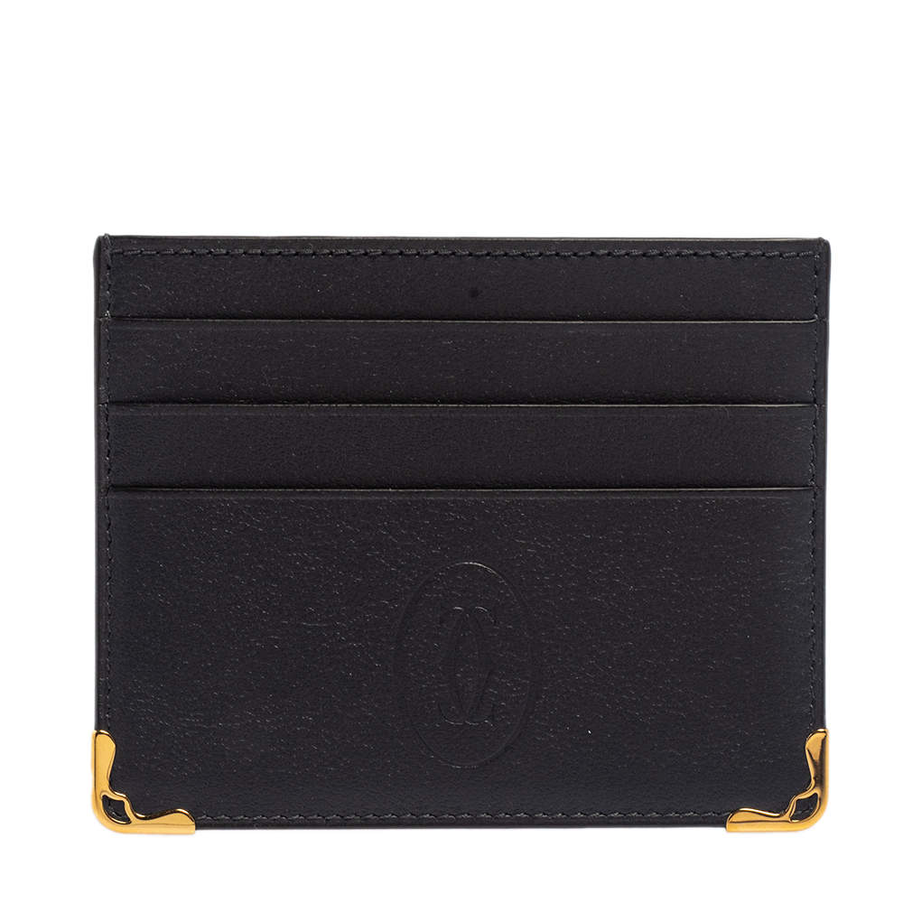 مملوكة مسبقًا Cartier Black Leather Simple Card Holder