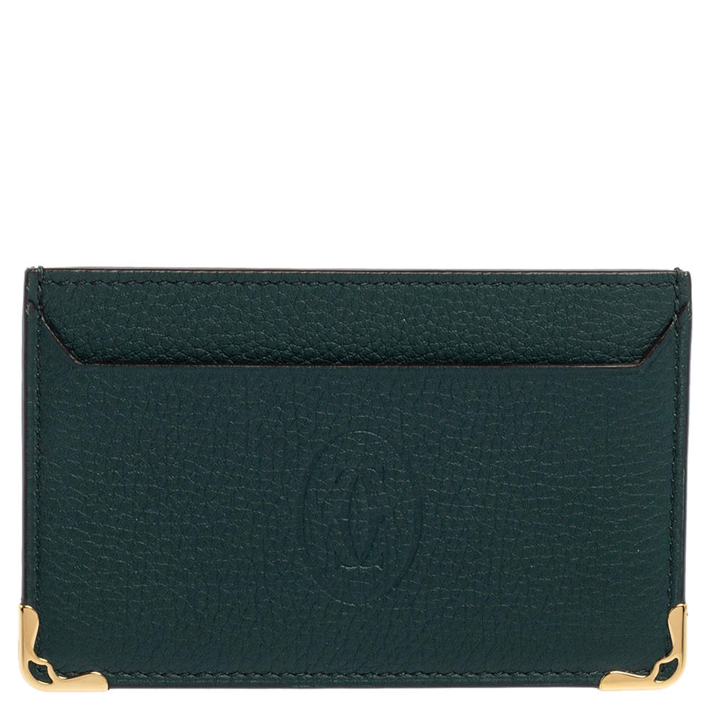 Cartier Emerald Leather Must De Cartier Simple Card Holder 