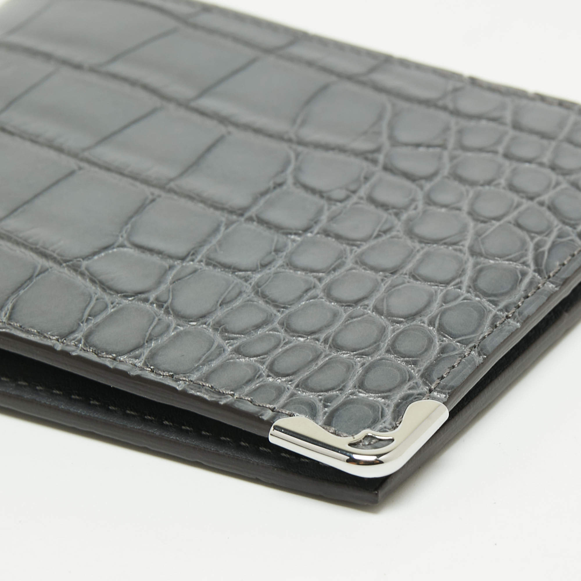 Cartier Grey Alligator Leather Must de Cartier Bifold Wallet