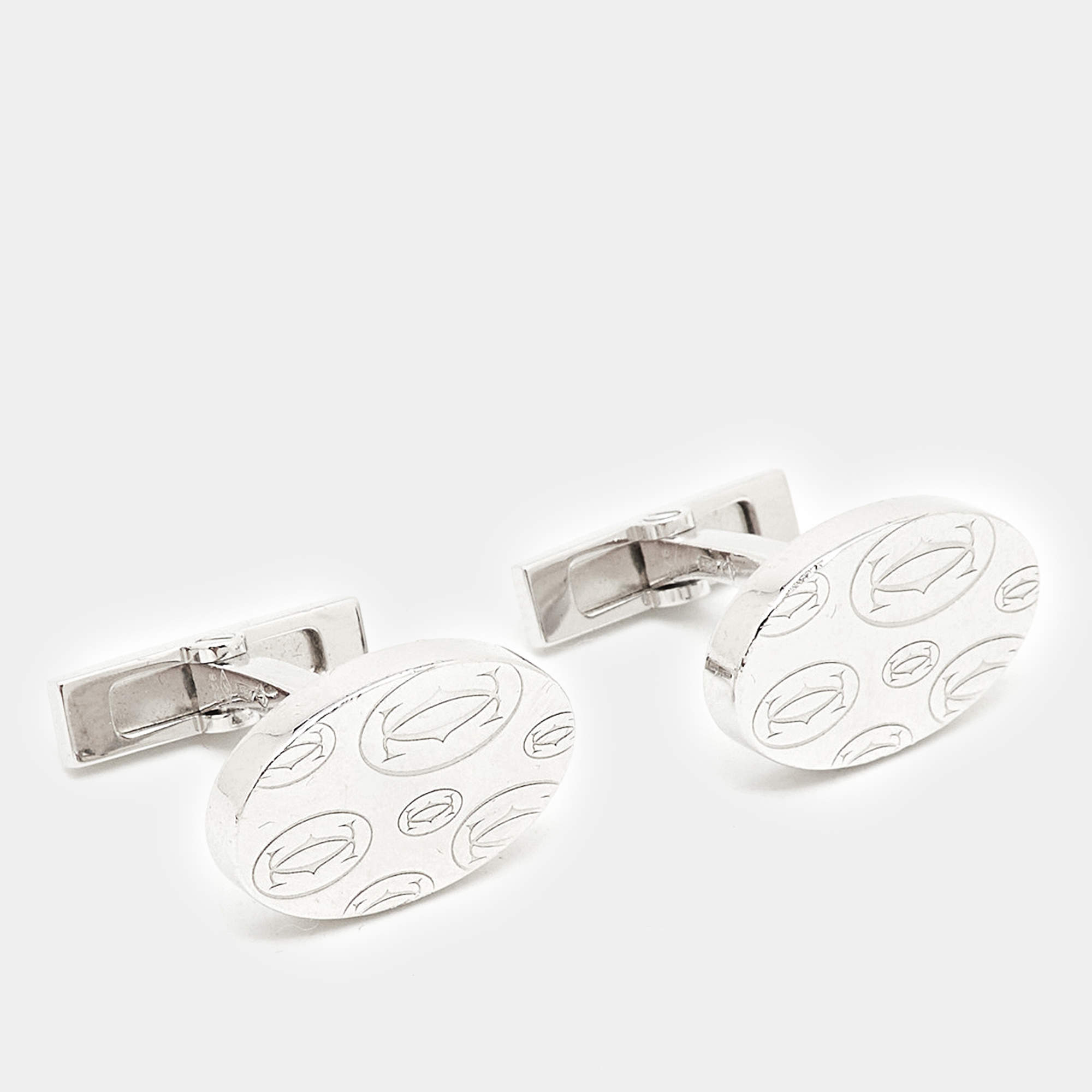 Cartier Double C de Cartier Strerling Silver Cufflinks