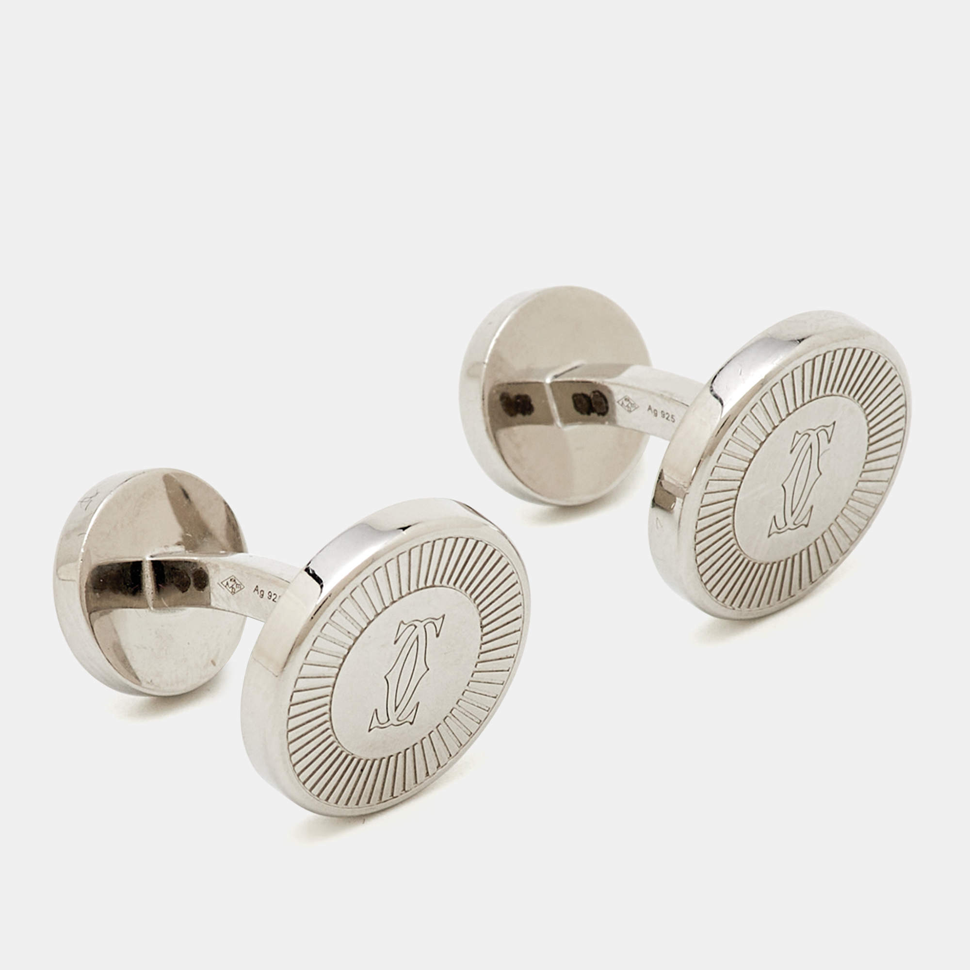 Pre Owned Cartier C de Cartier Sterling Silver Cufflinks