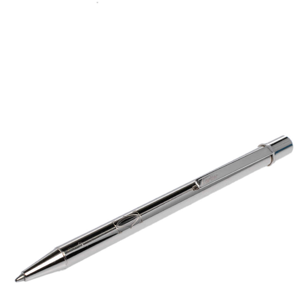 مملوكة مسبقًا قلم حبر جاف كارتييه ماست دو كارتييه فضي اللون  