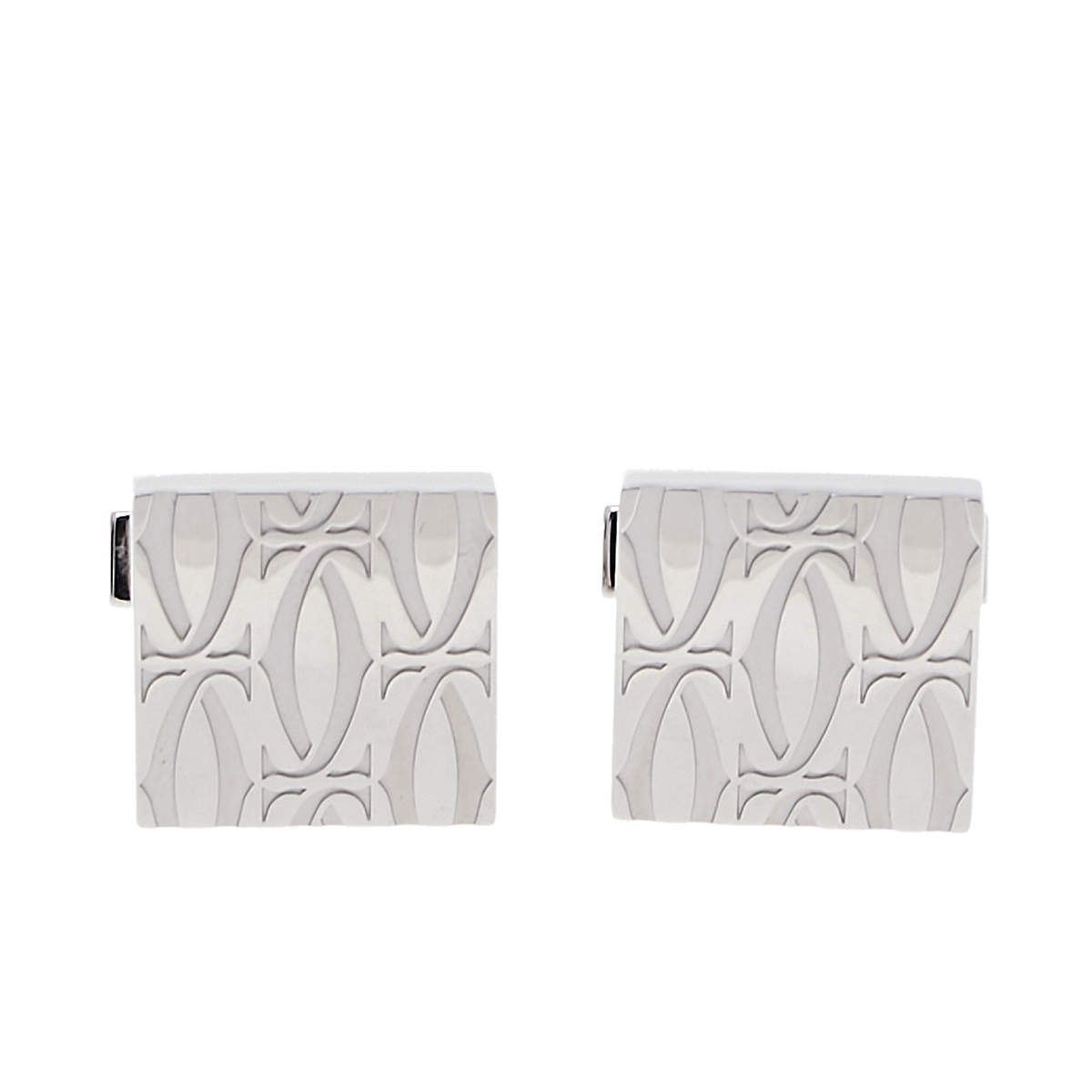 Cartier Sterling Silver C De Cartier Decor Cufflinks