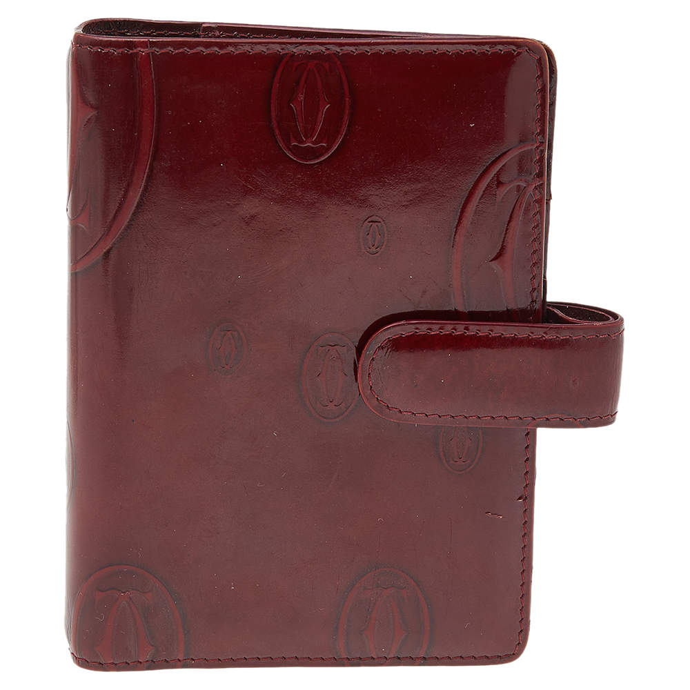 Pre Owned Cartier Burgundy Leather Happy Birthday Agenda Cover