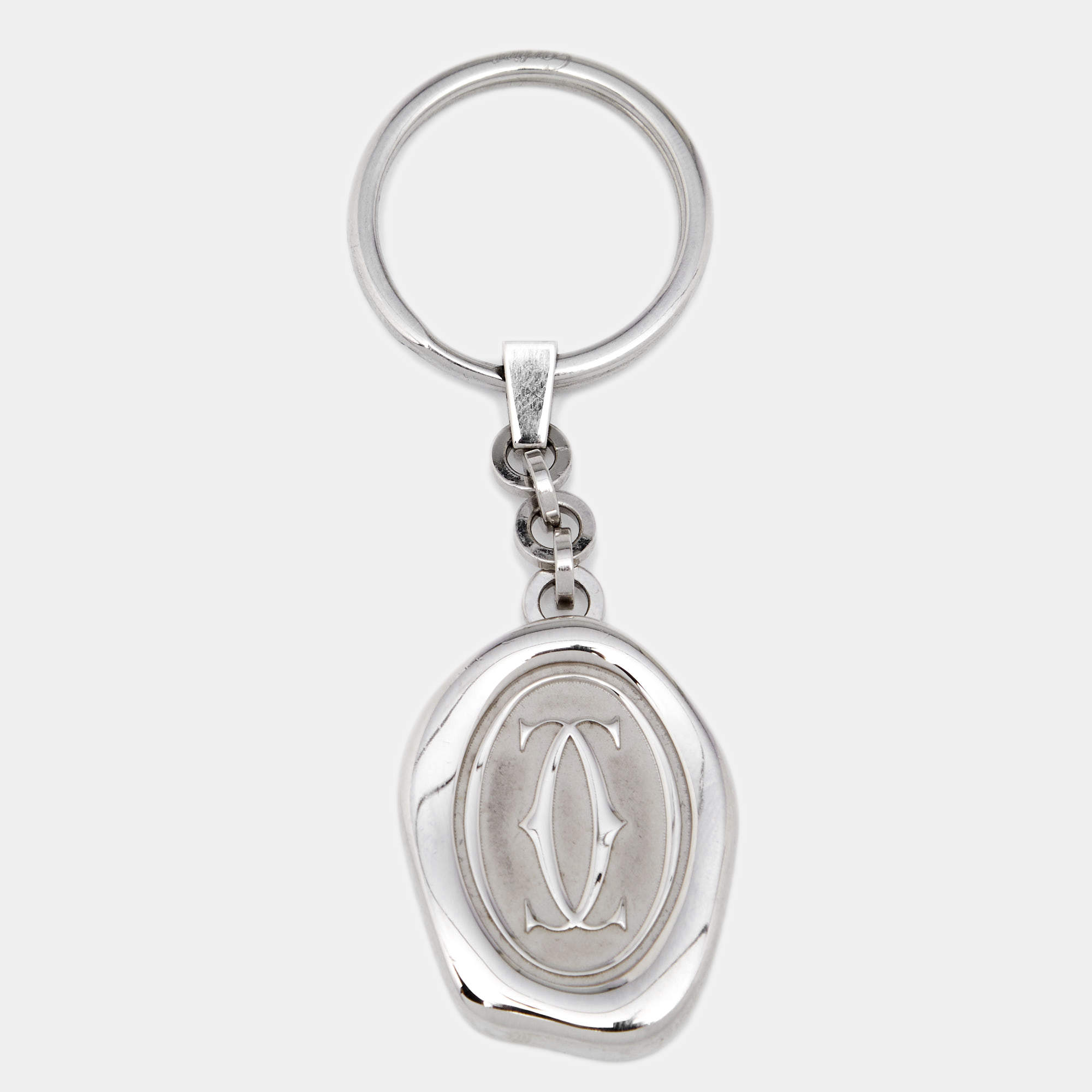 Cartier Double C Motif Wax Seal Stainless Steel Key Chain