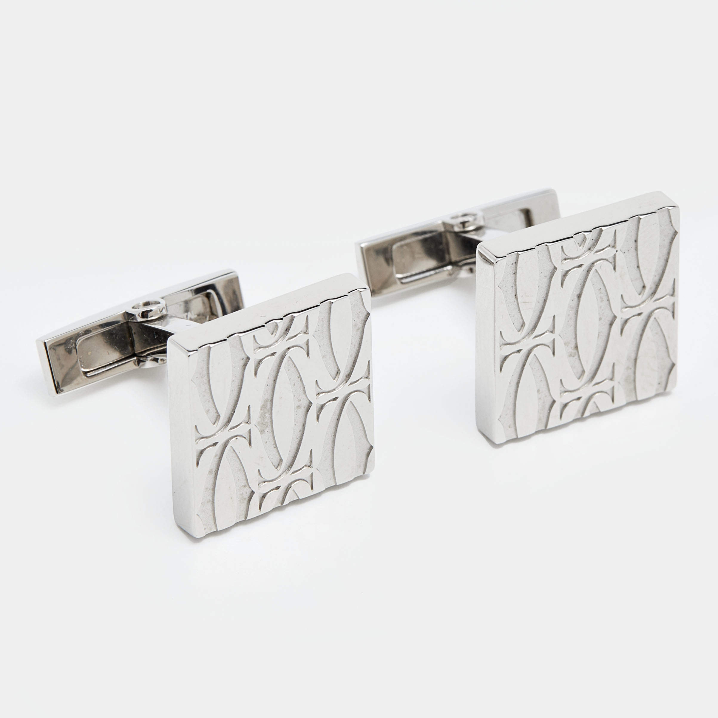 Cartier Sterling Silver C De Cartier Decor Cufflinks