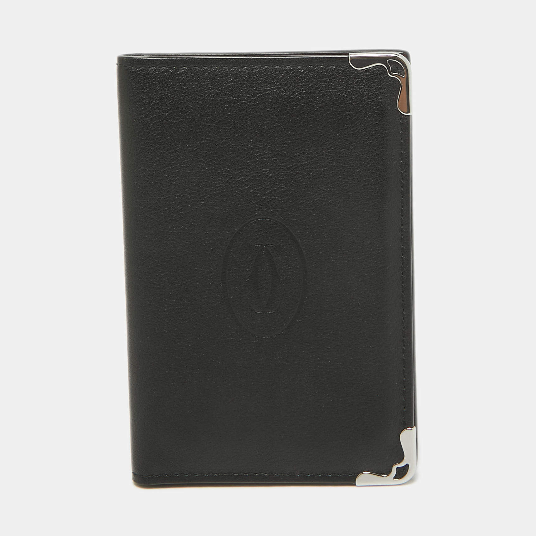 Pre Owned Cartier Black Leather Must de Cartier Card Holder