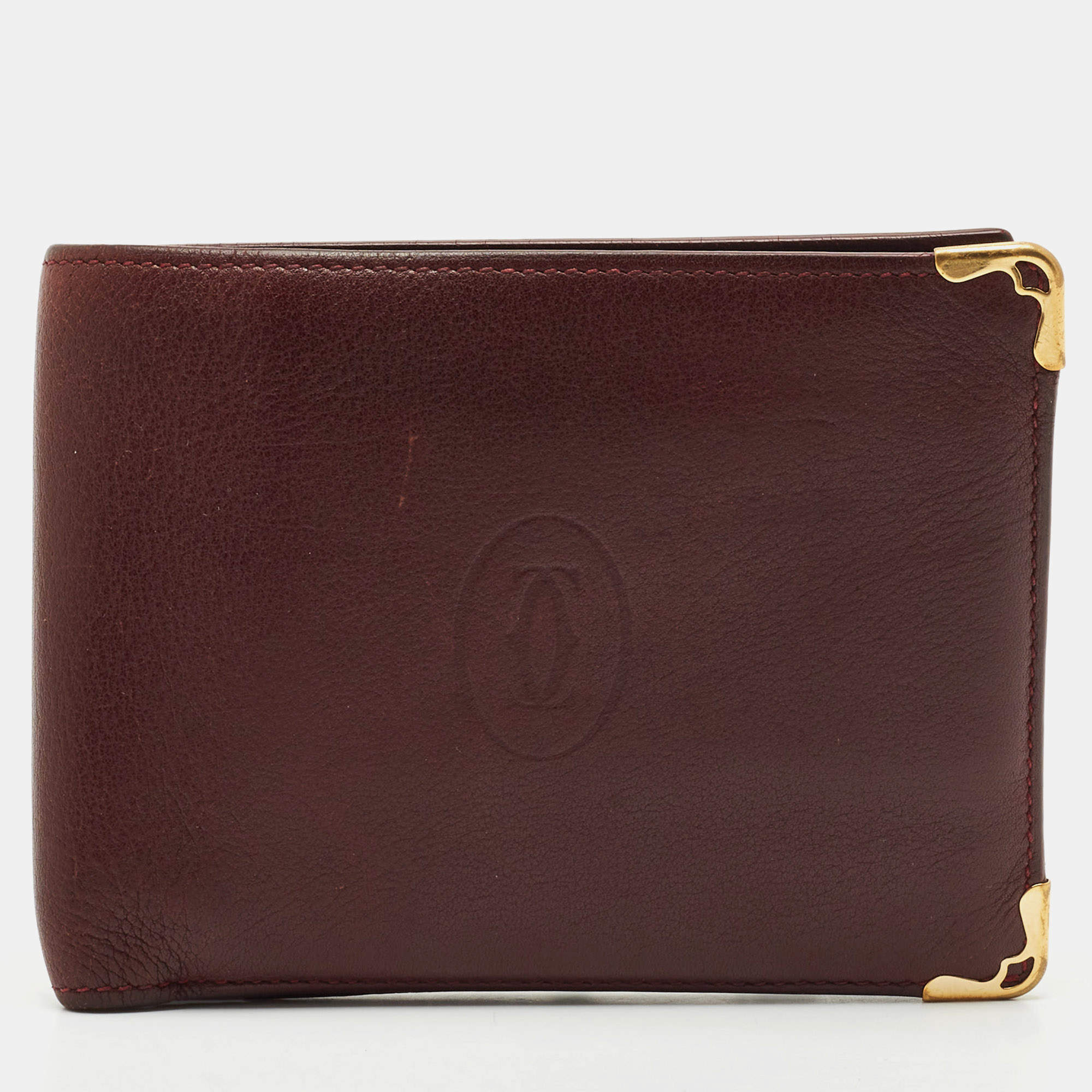 Cartier Burgundy Leather Le Must De Cartier Bifold Wallet