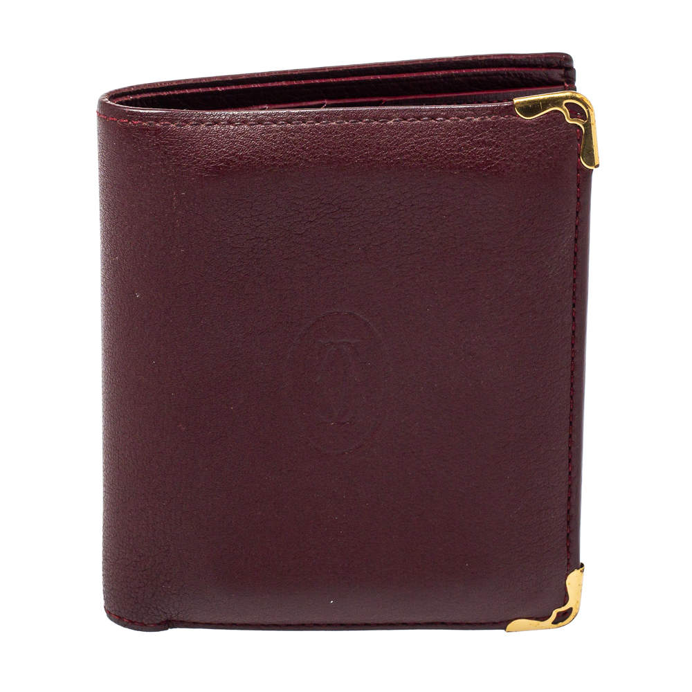 Cartier Maroon Leather Must De Cartier Multiple Wallet