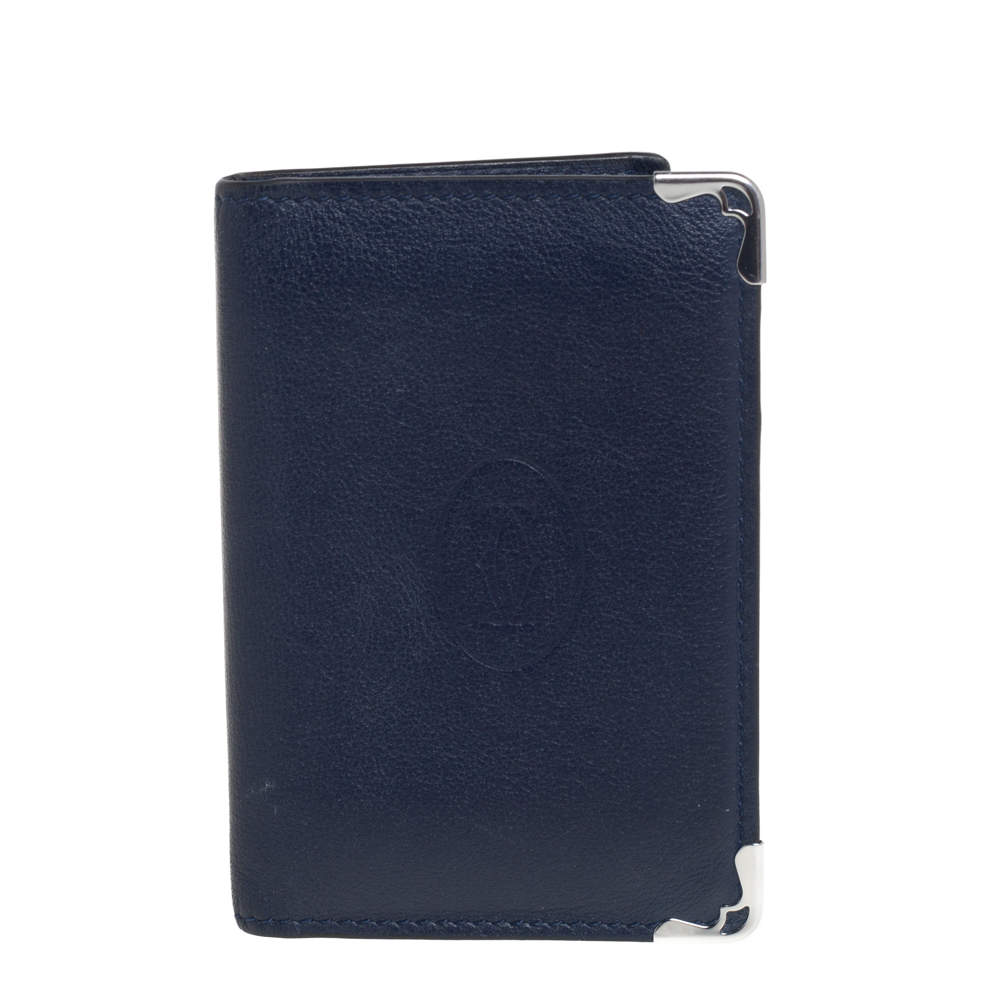 Pre Owned حافظة بطاقات كارتييه موست دو كارتييه جلد أزرق كحلي