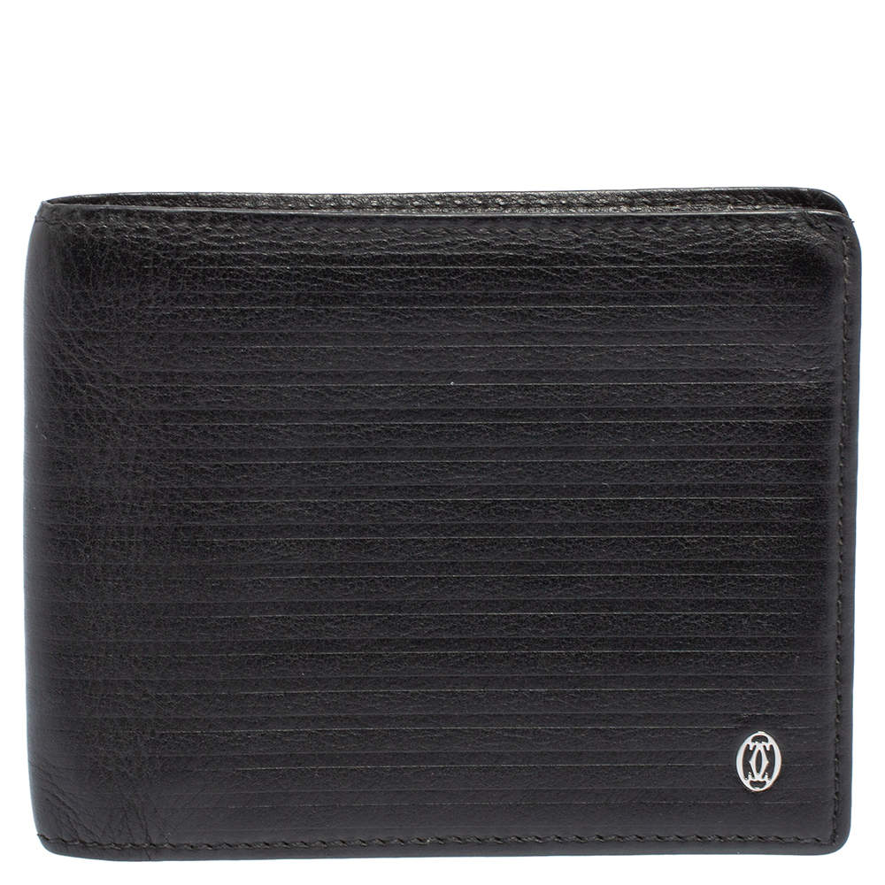 مملوكة مسبقًا Cartier Black Leather Pasha De Bifold Wallet