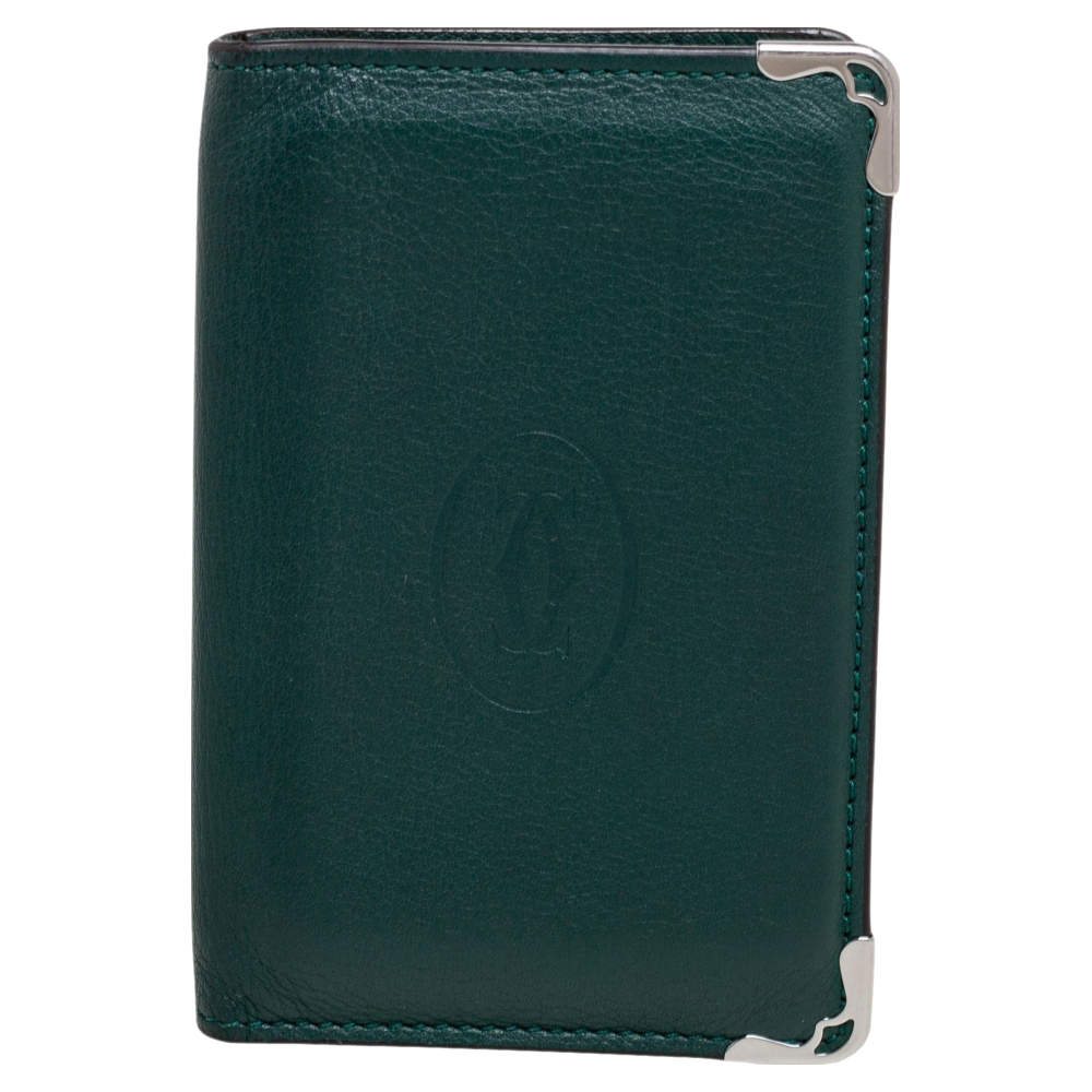 Pre Owned محفظة بطاقات كارتييه موست دو كارتييه جلد أخضر