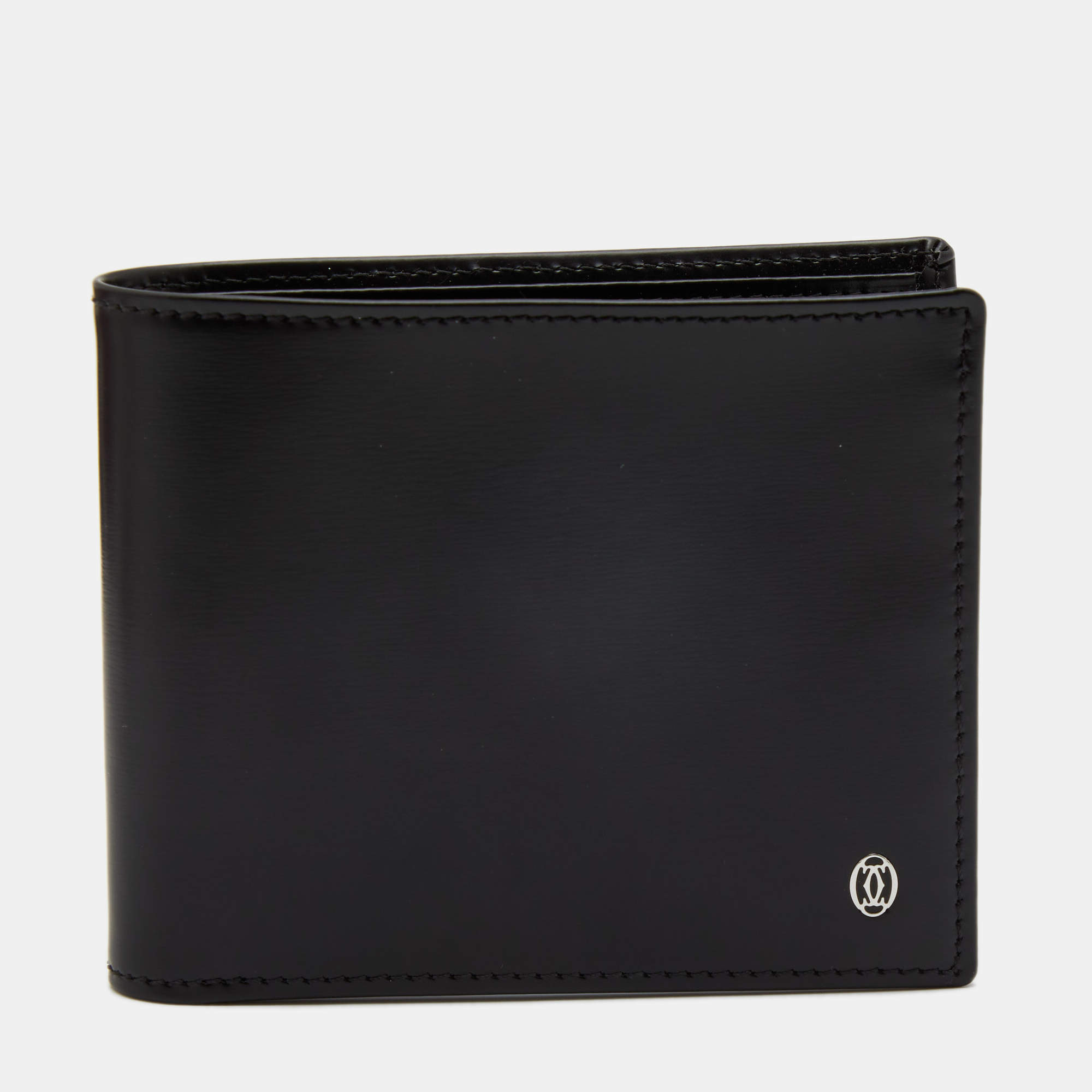 مملوكة مسبقًا Cartier Black Leather Must De Cartier Bifold Wallet