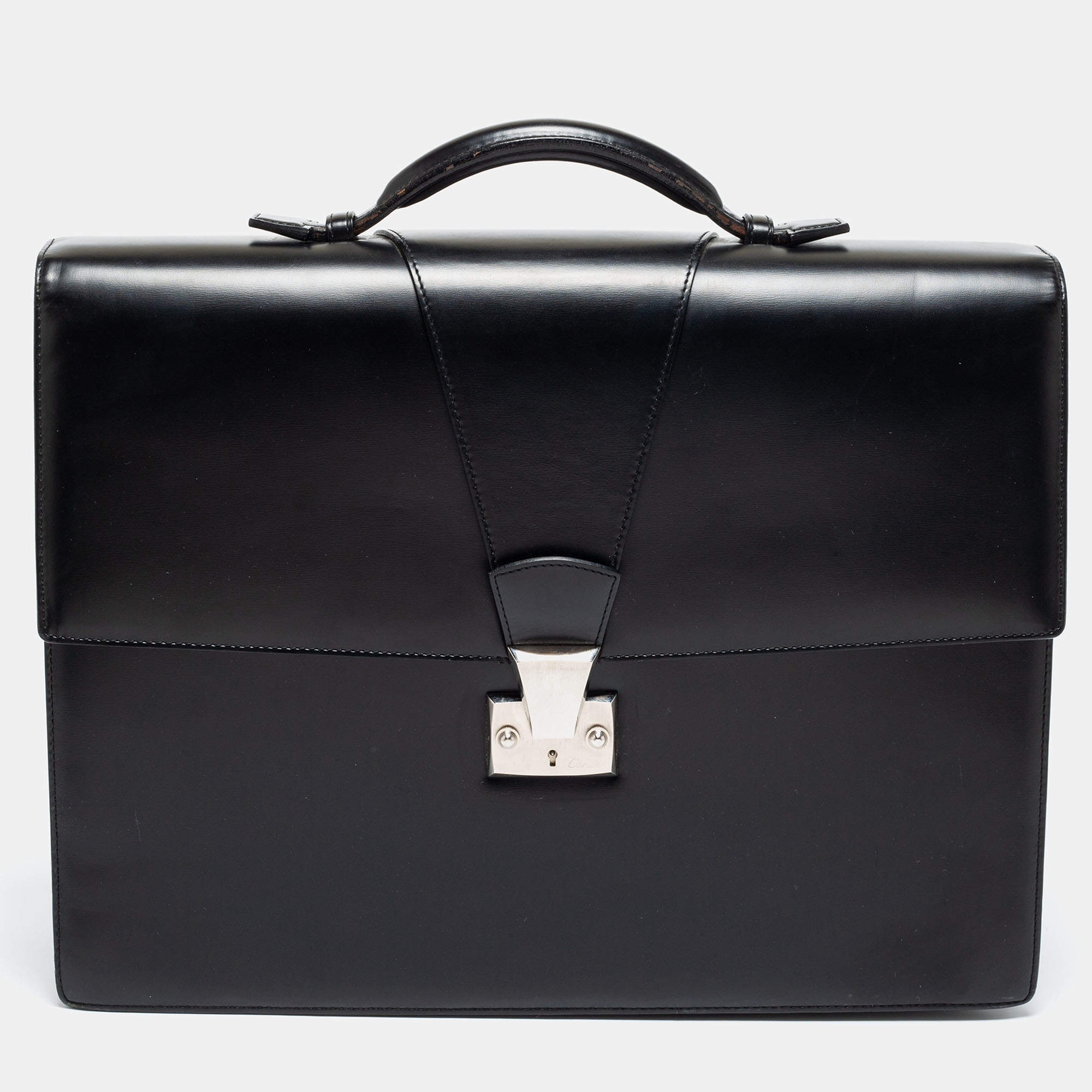 Cartier Black Leather Briefcase
