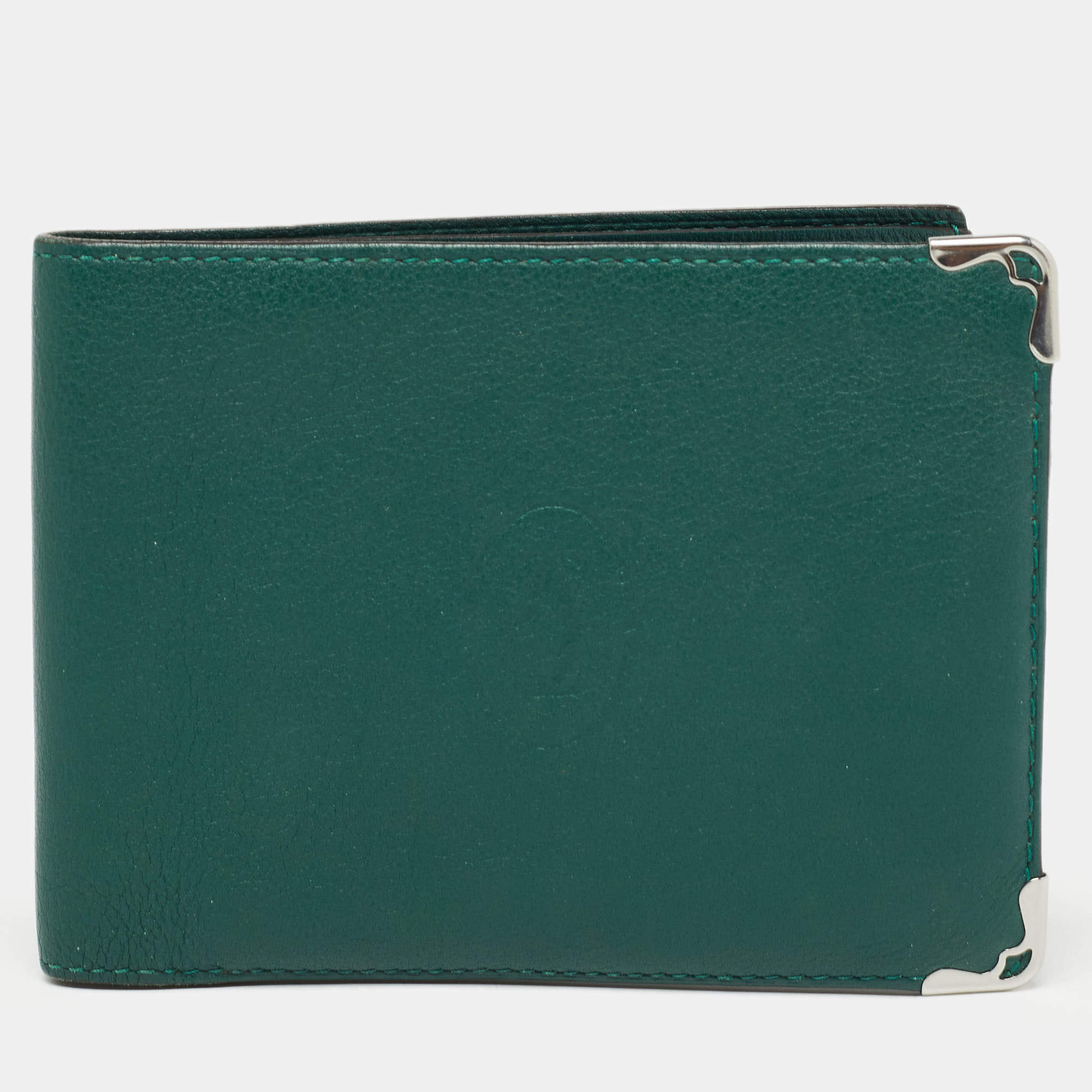 Cartier Green Leather Must De Cartier 6CC Bifold Wallet Cartier TLC