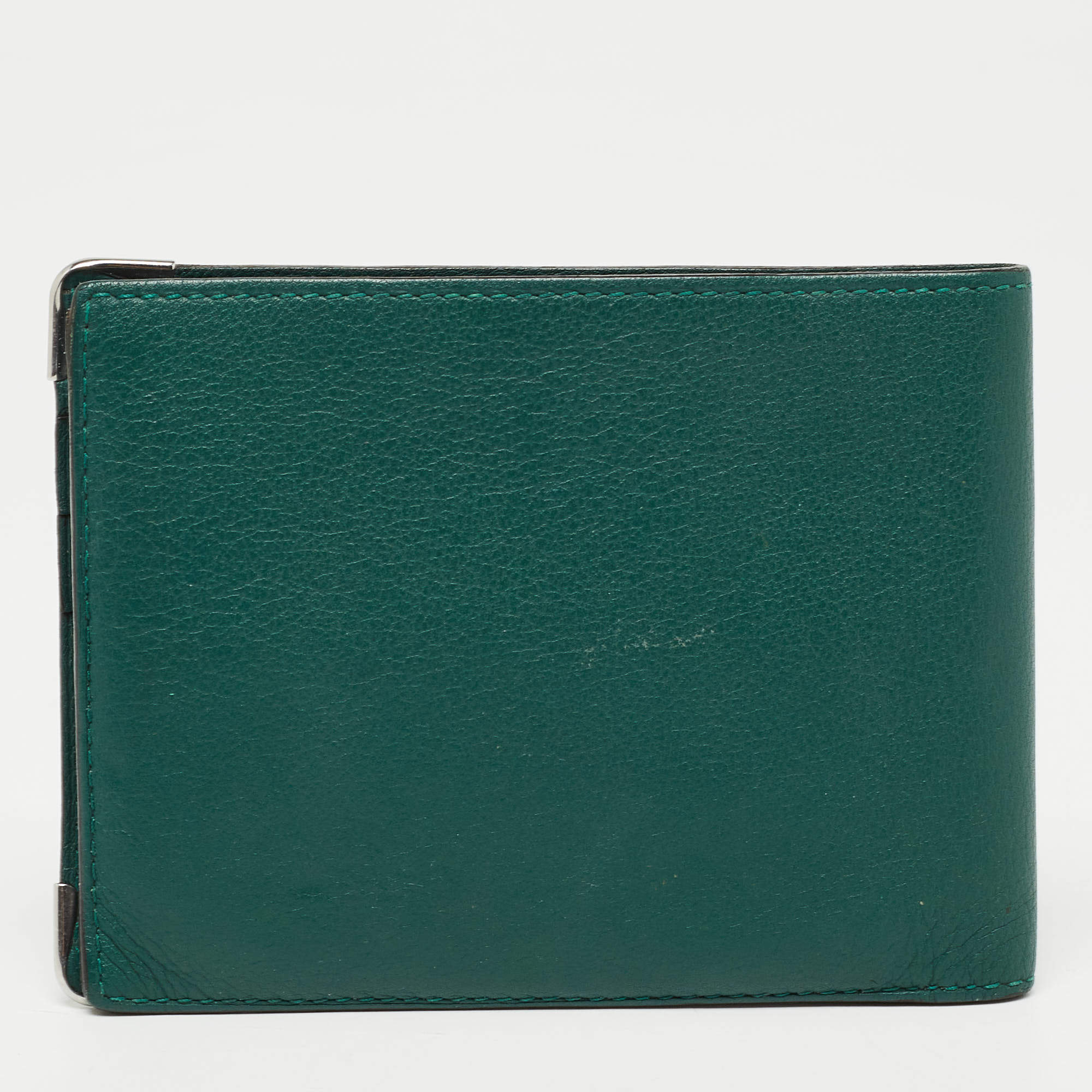 Cartier Green Leather Must De Cartier 6CC Bifold Wallet Cartier TLC