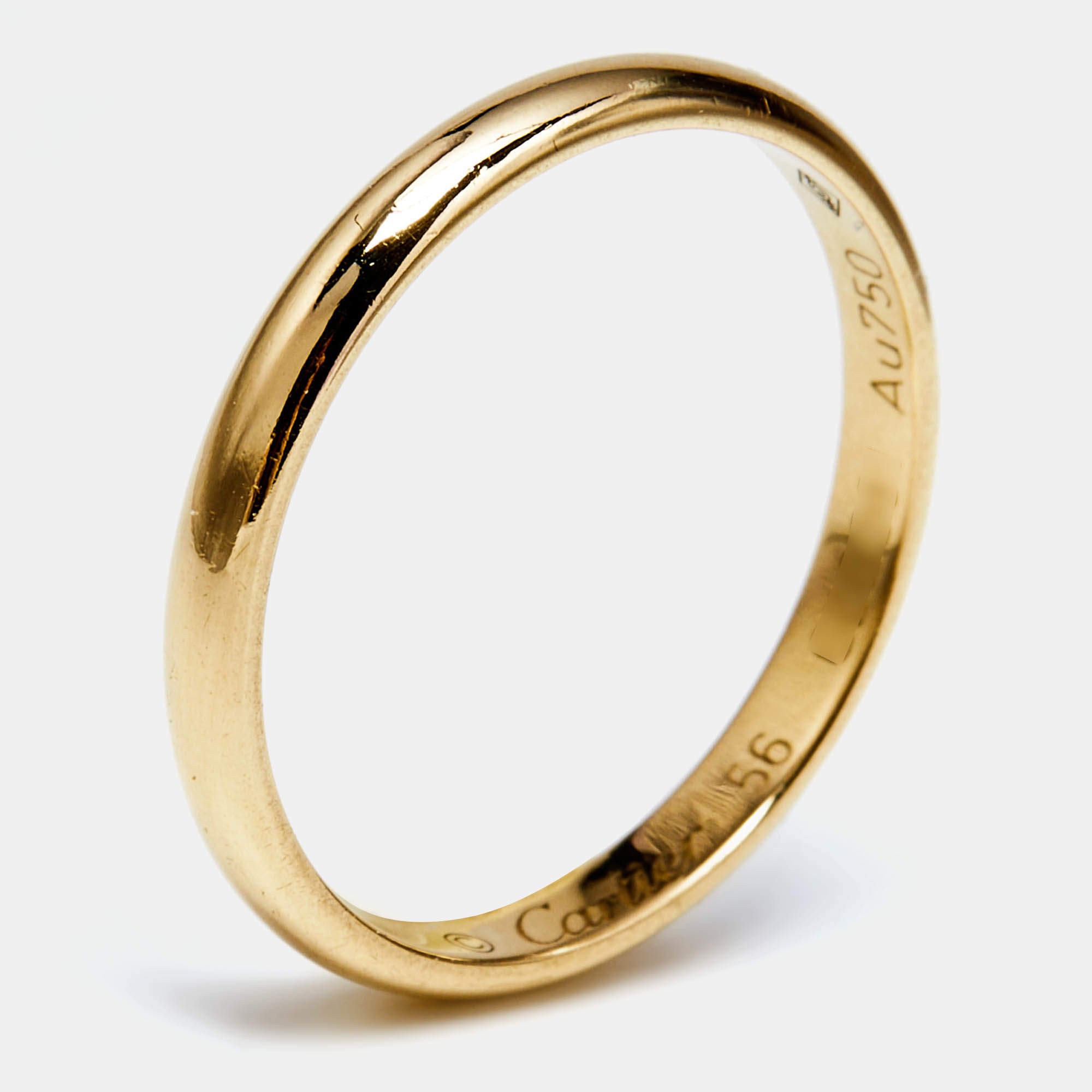 Cartier 1895 18k Yellow Gold Wedding Band Ring Size 56