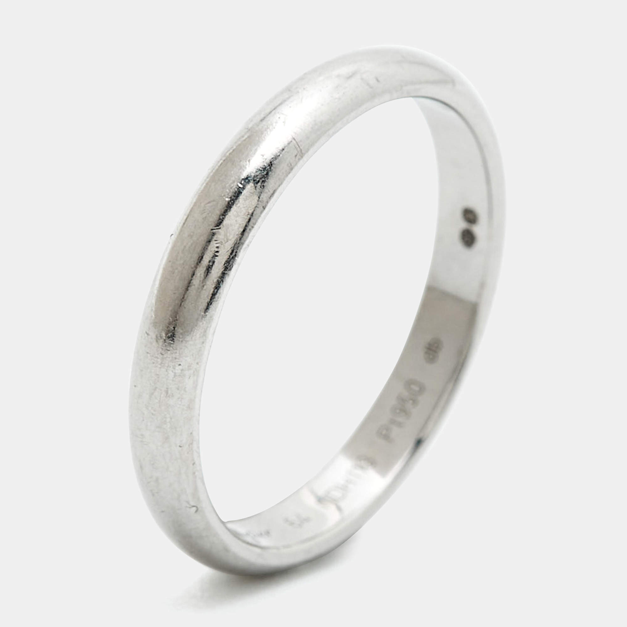 Pre Owned Cartier 1895 Platinum Wedding Band Ring Size 64