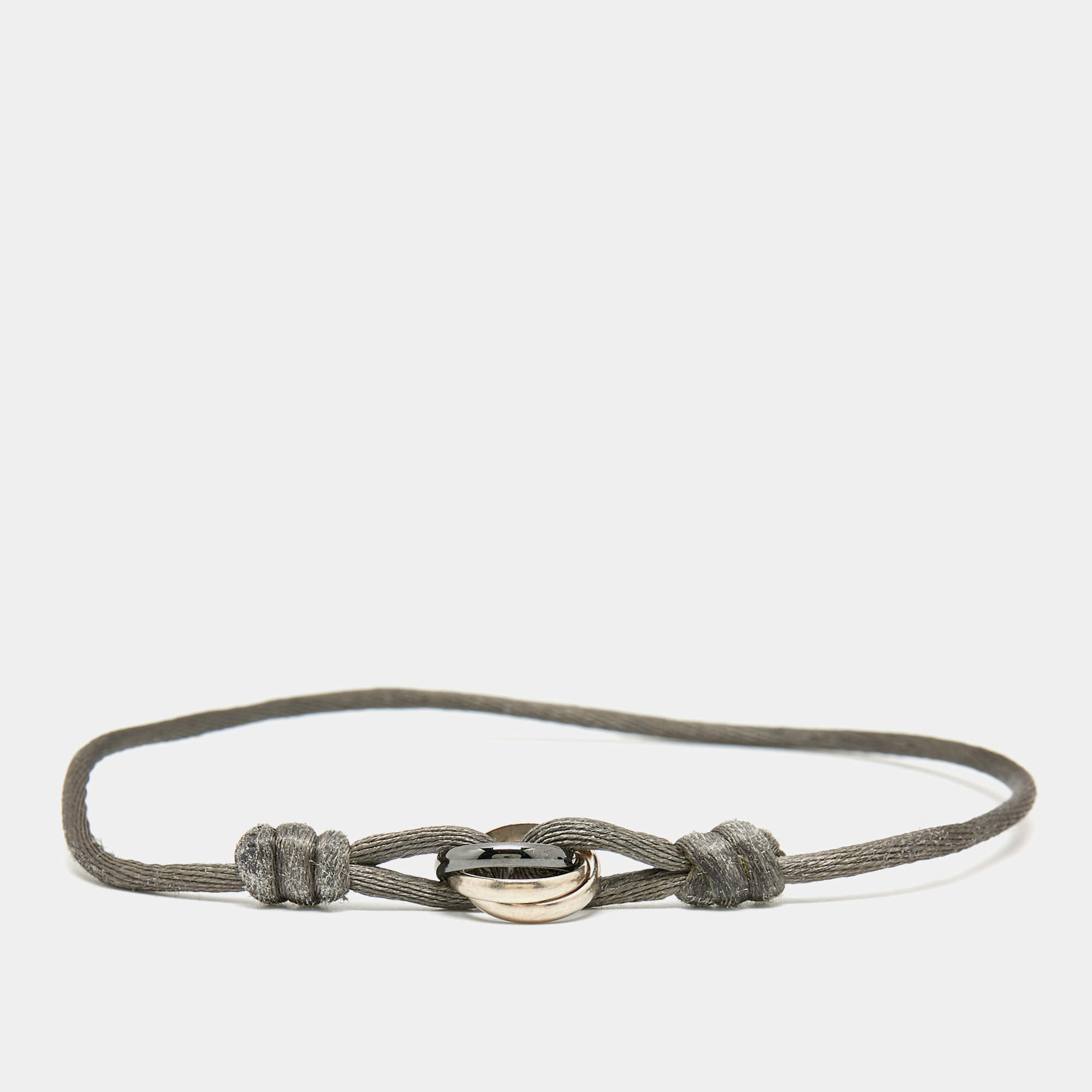 Pre Owned Cartier Trinity Ceramic 18k White Gold Cord Bracelet