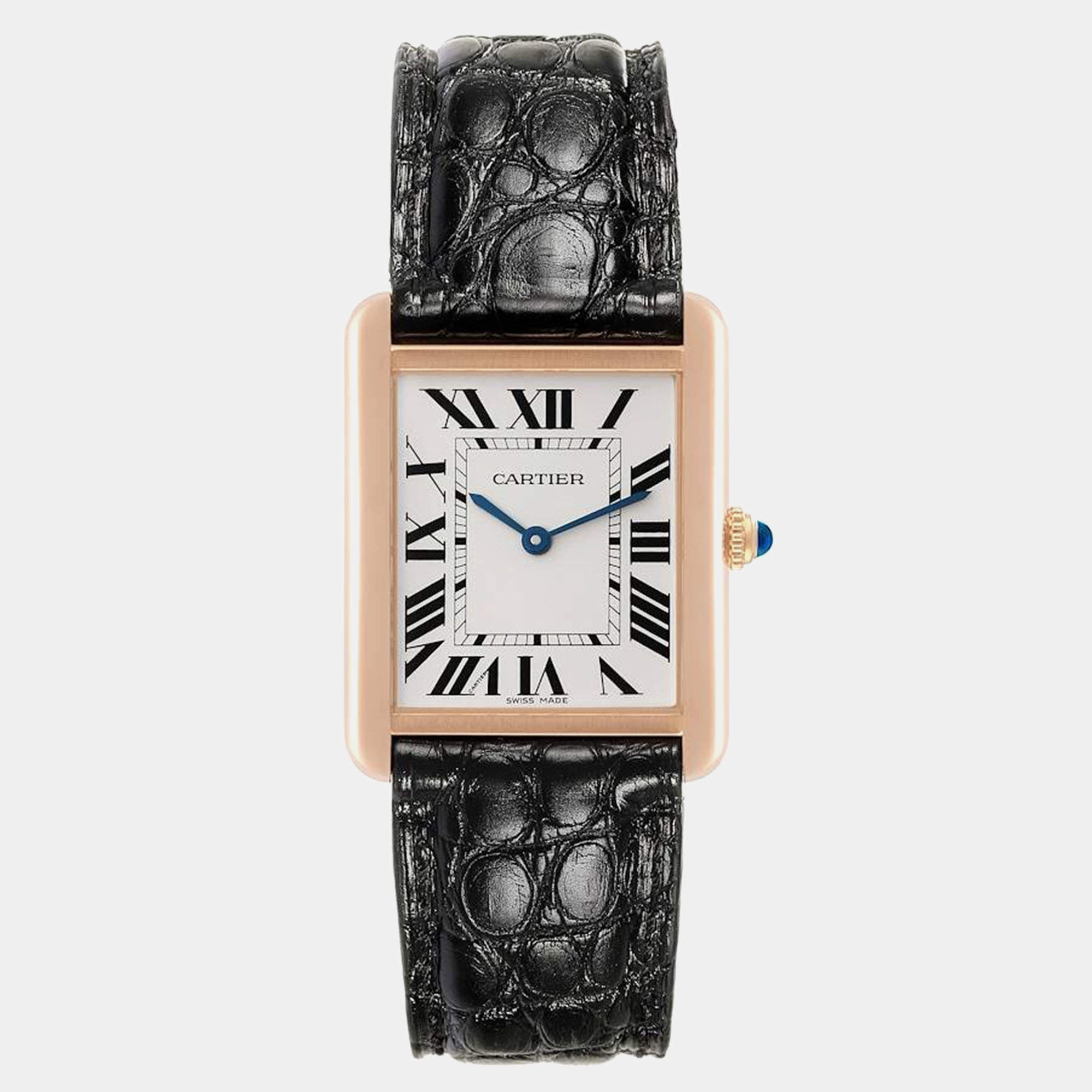 Cartier Tank Solo Large Steel Rose Gold Steel Men's Watch W5200025 34 x 27 mm