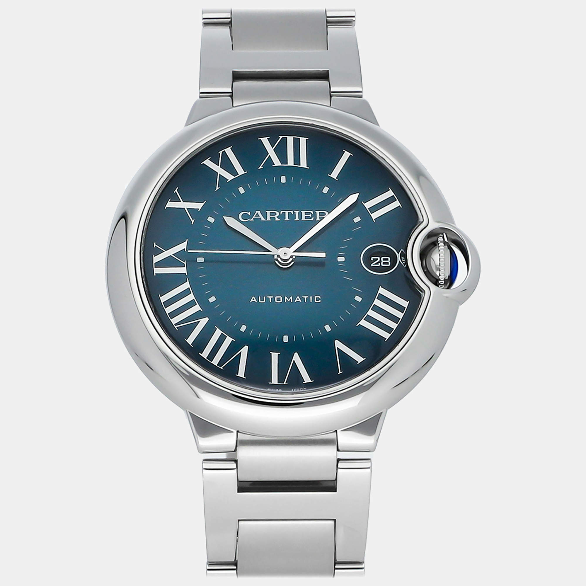 Cartier Blue Stainless Steel Ballon Bleu Automatic Men's Wristwatch 40 mm