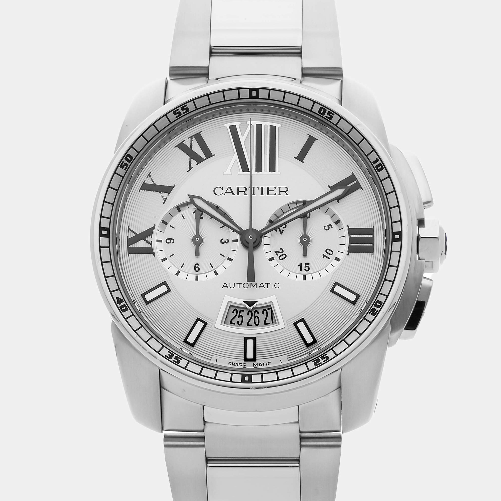 Cartier Calibre De Cartier Chronograph W7100045 Automatic Men's Wristwatch 42MM