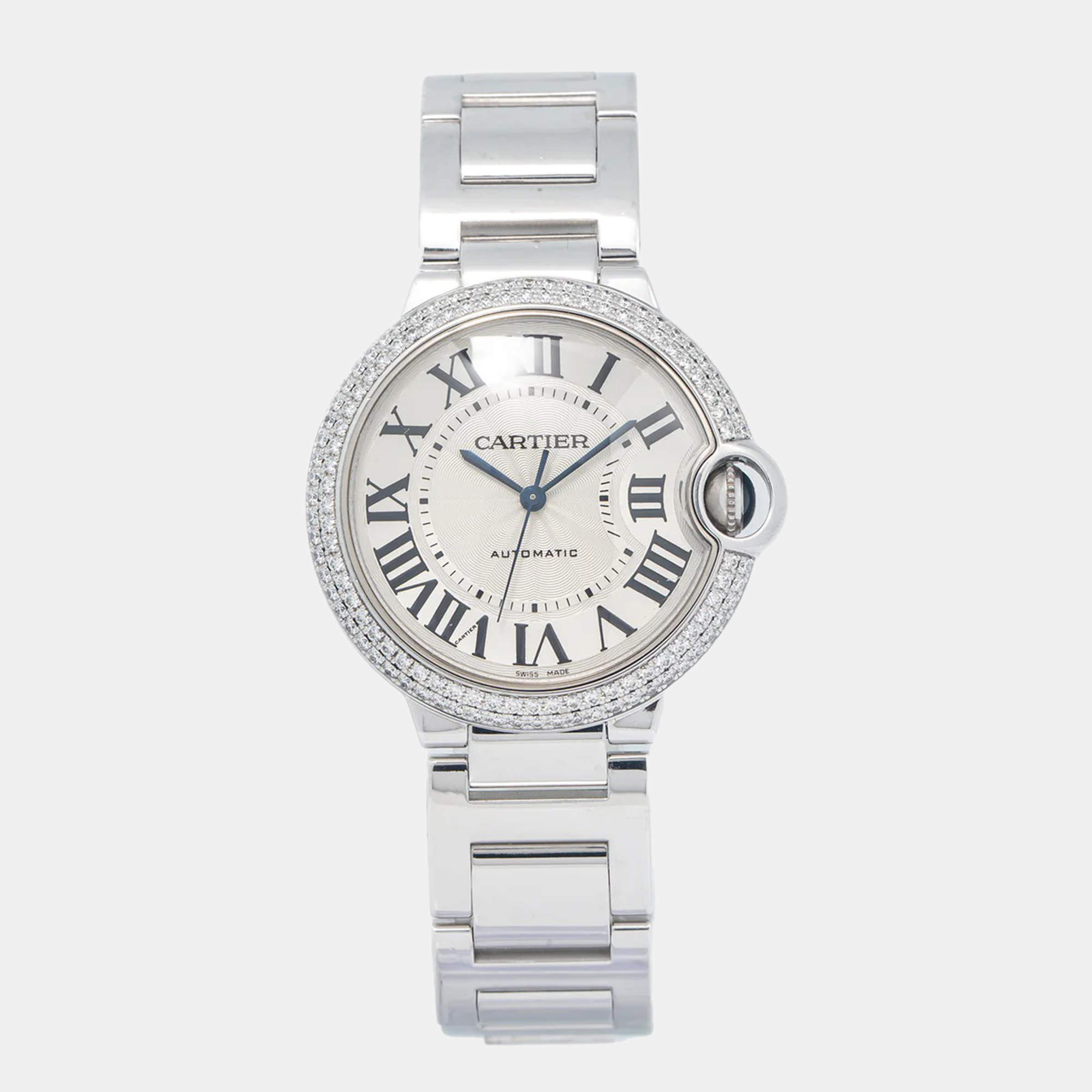 Cartier Ballon Bleu WE96006Z3 White Dial Stainless Steel Automatic Men's Wristwatch 36 mm