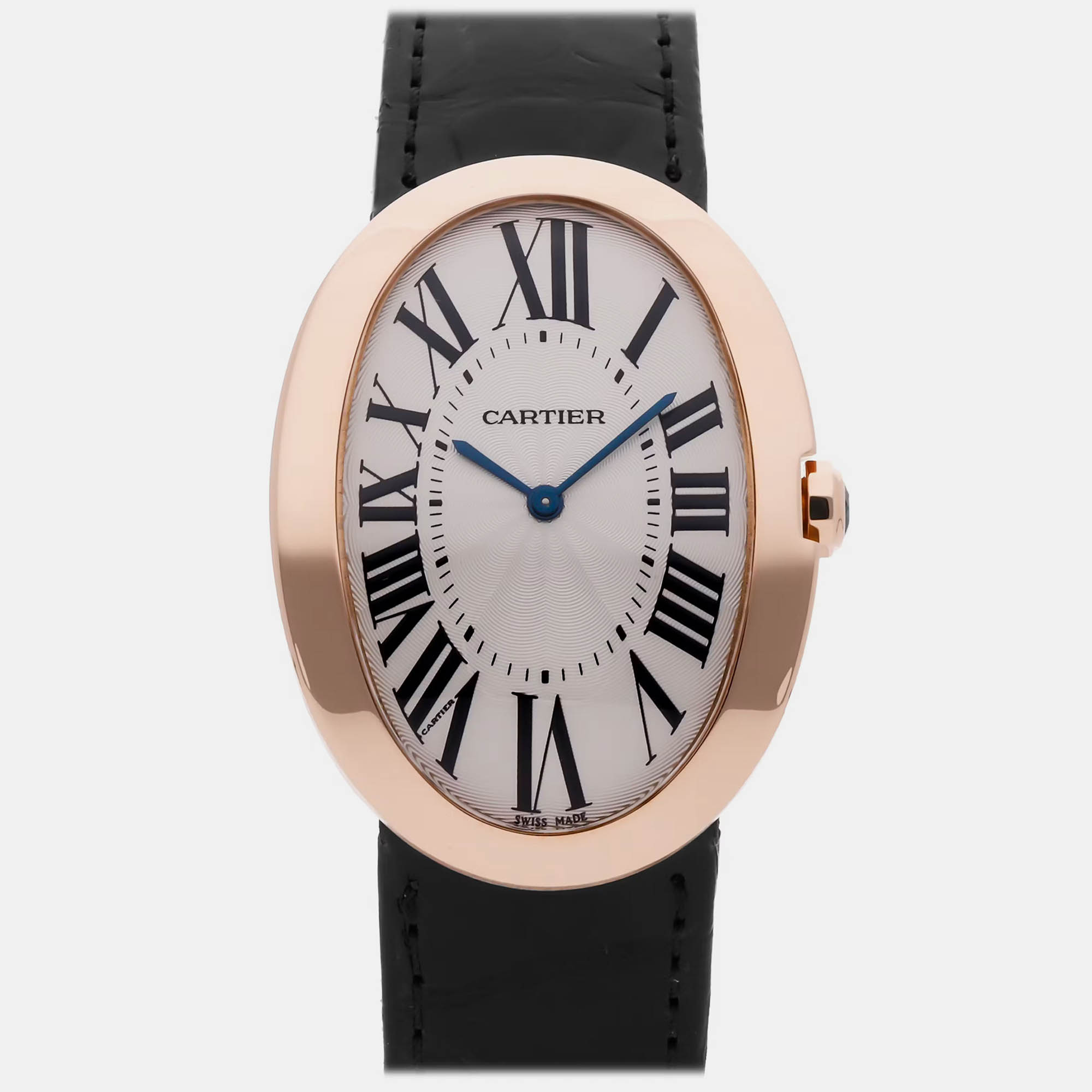 مملوكة مسبقًا Cartier Baignoire W8000002 Manual Winding Silver 18k Rose Gold Women's Wristwatch 34 mm