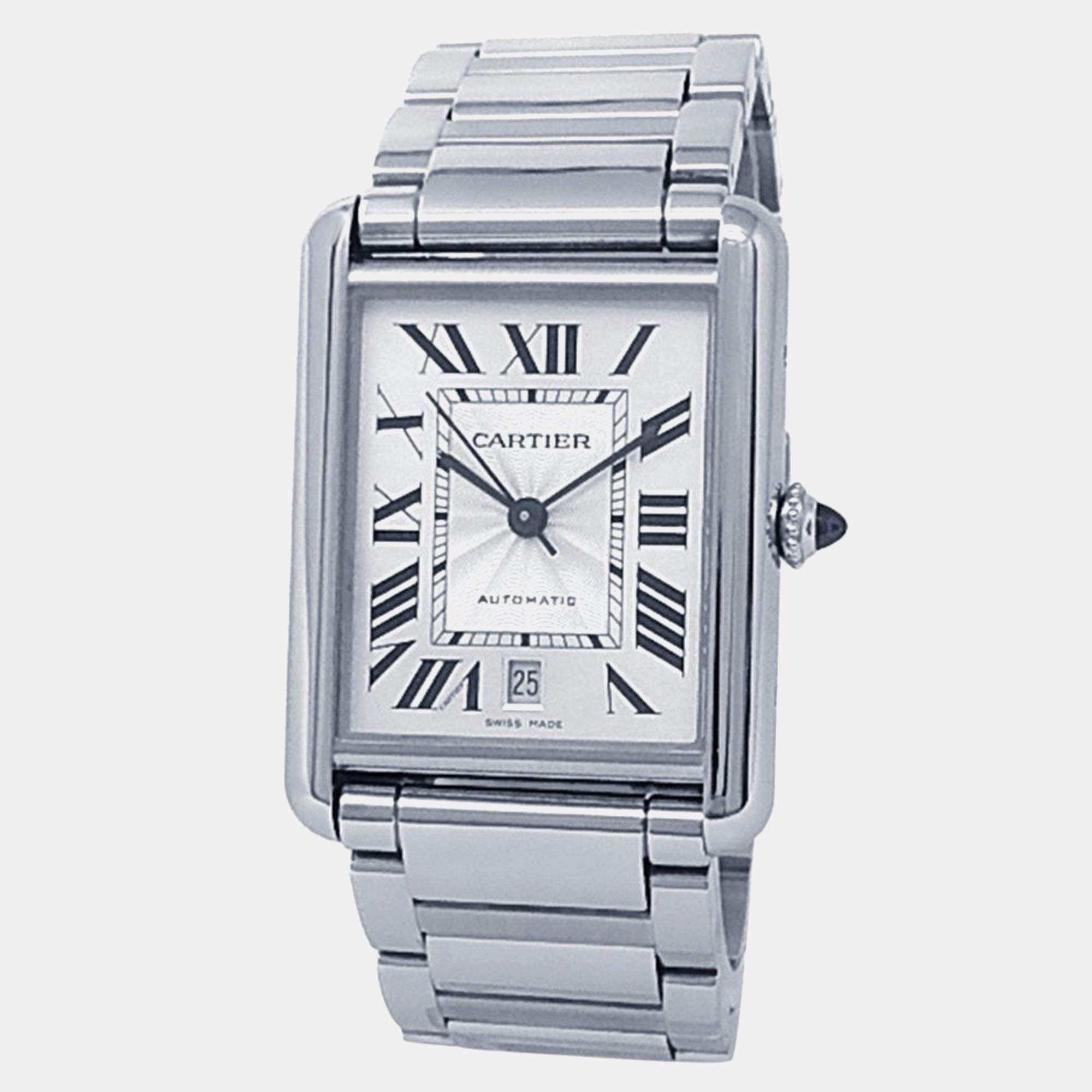 Pre Owned Cartier Tank Must WSTA0053 Automatic Silver Stainless Steel Men’s Wristwatch 41 mm