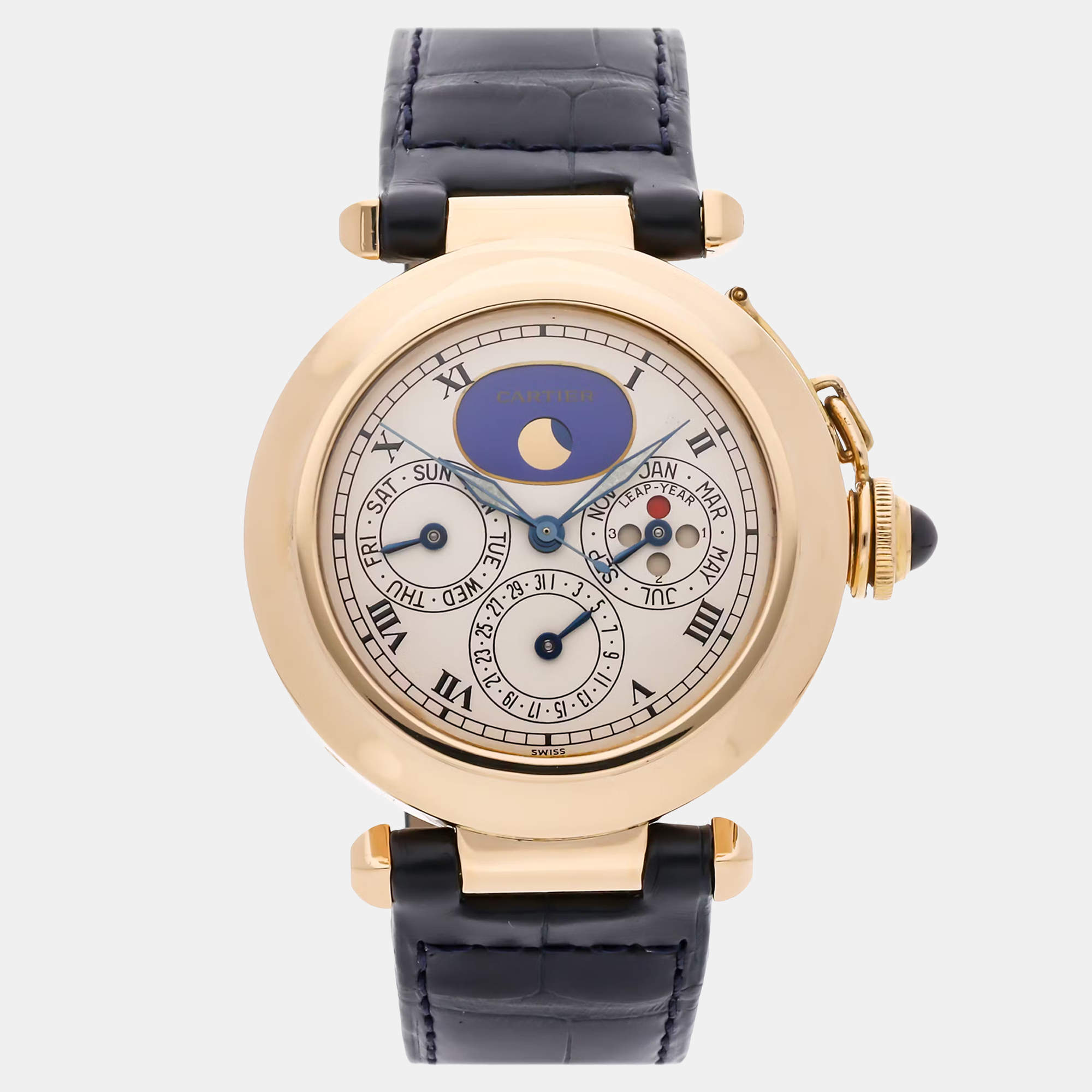 Pre Owned Pre-Owned Cartier Pasha Perpetual Calendar W3000351 Automatic Men's Watch 38 mm