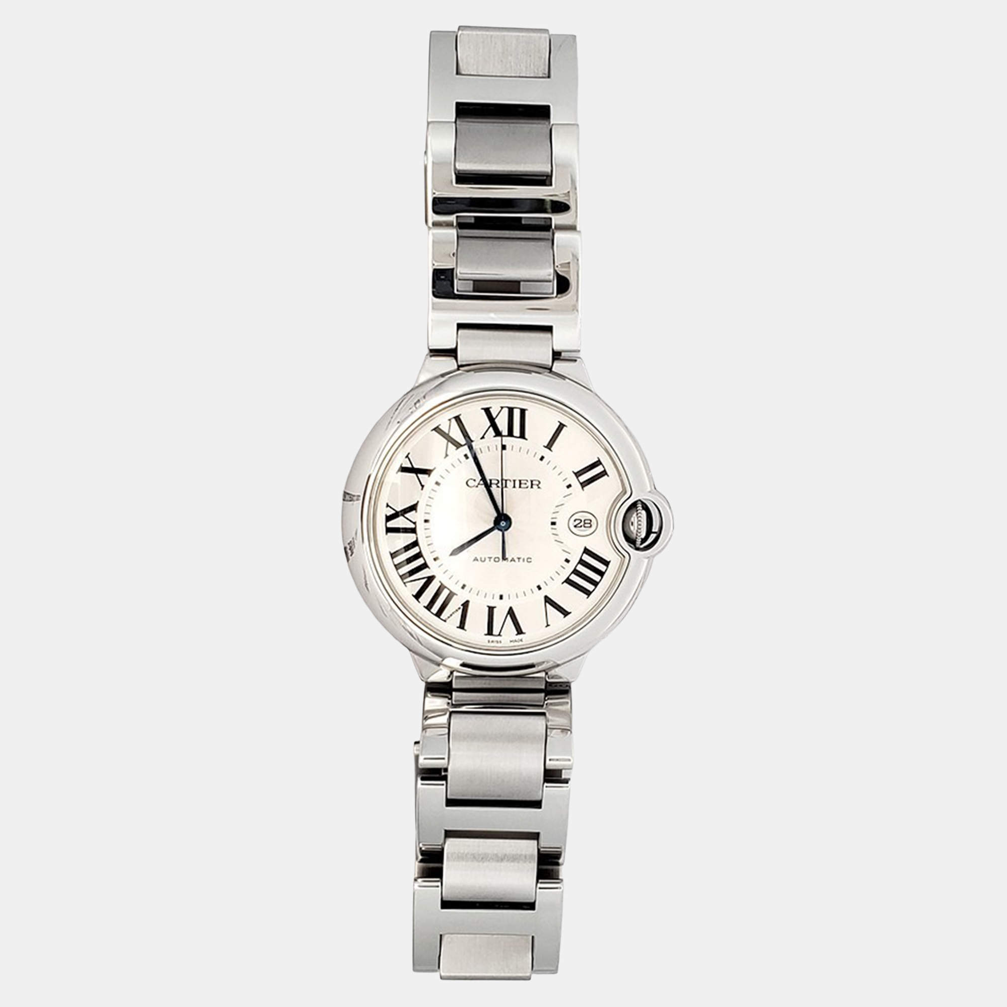Pre Owned Cartier Ballon Bleu W69012Z4 Automatic Silver Stainless Steel Men's Wristwatch 42 mm