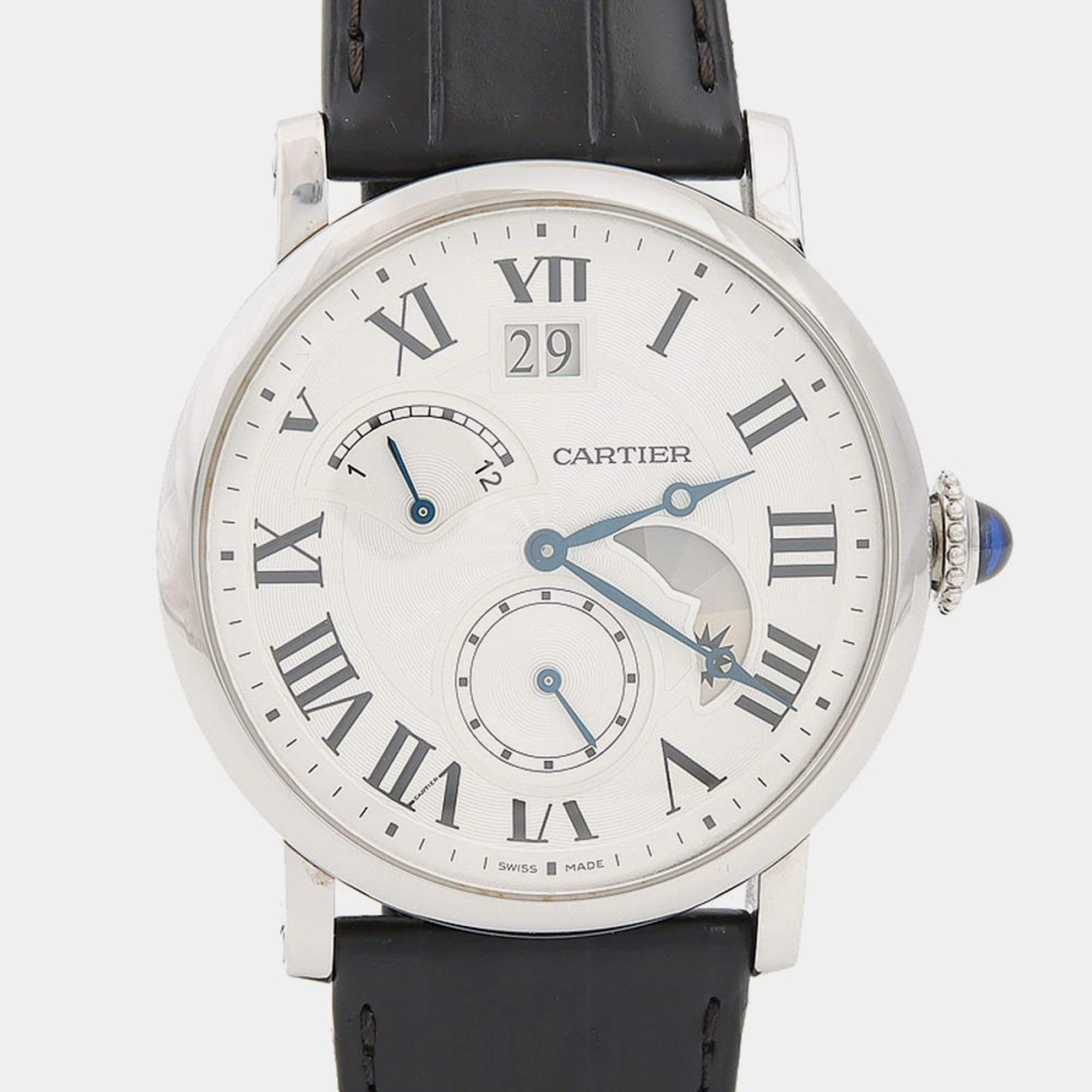 Pre Owned Cartier Rotonde W1556368 Automatic Stainless Steel Men's Wristwatch 42 mm