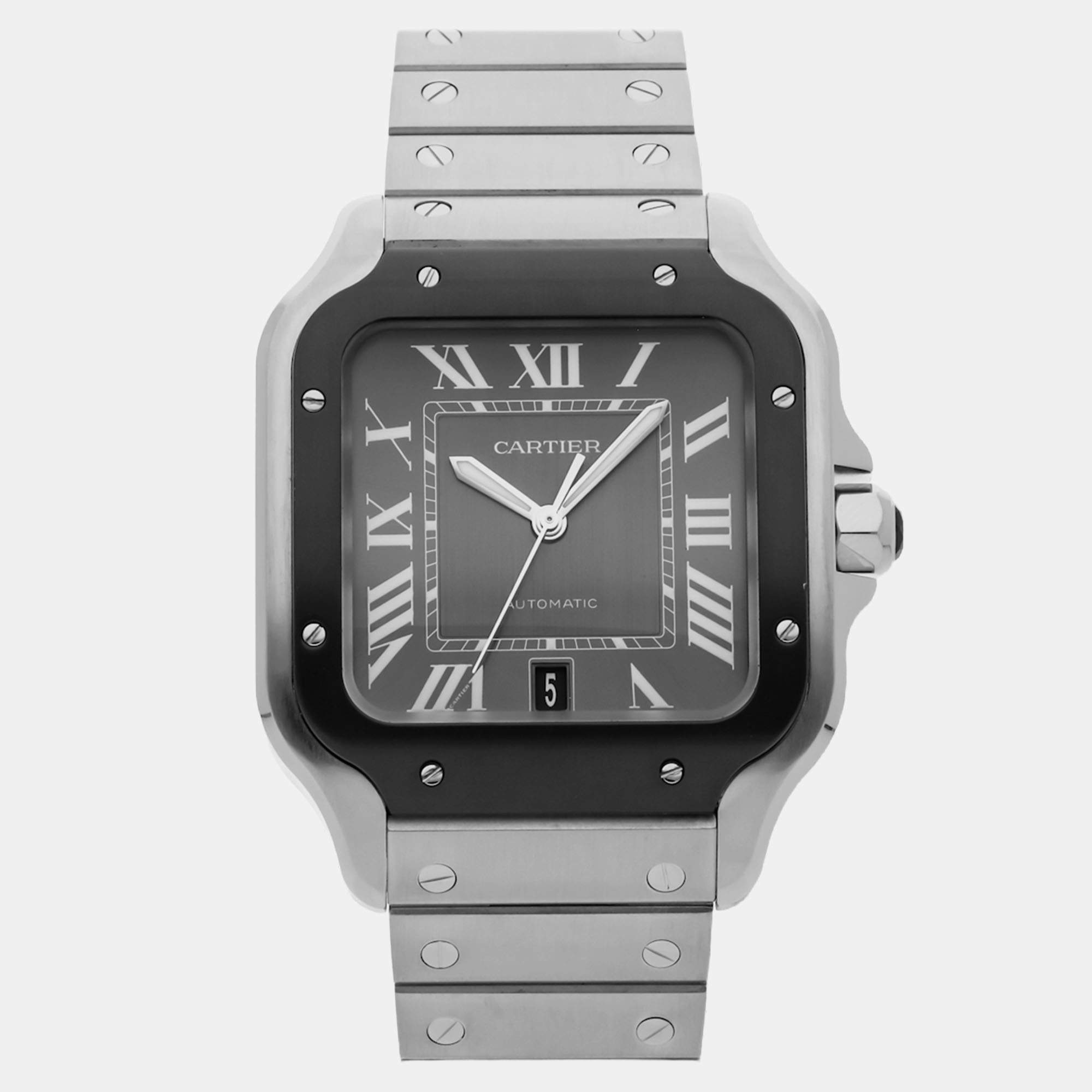 Pre Owned Pre-Owned Cartier Santos de Cartier WSSA0037 Grey Automatic Grey Men's Wristwatch 39 MM