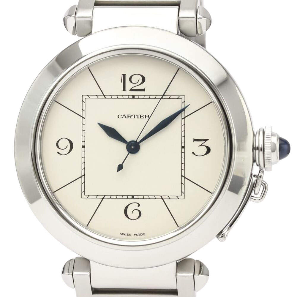 Pre Owned Cartier Silver Stainless Steel Pasha Automatic W31072M7 Men's Wristwatch 42 MM
