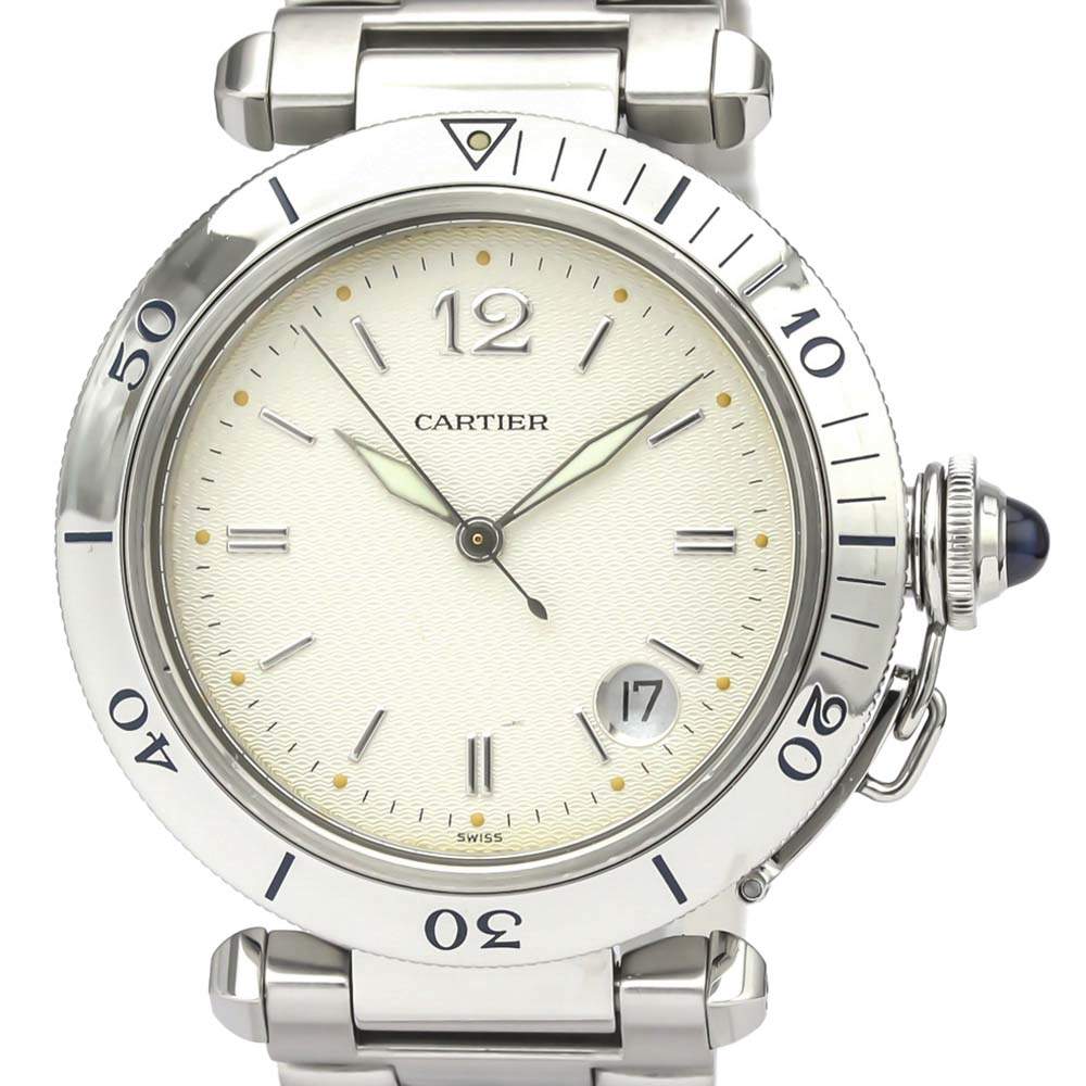 Cartier Silver Stainless Steel Pasha De Cartier W31027H3 Automatic Men's Wristwatch 38 MM